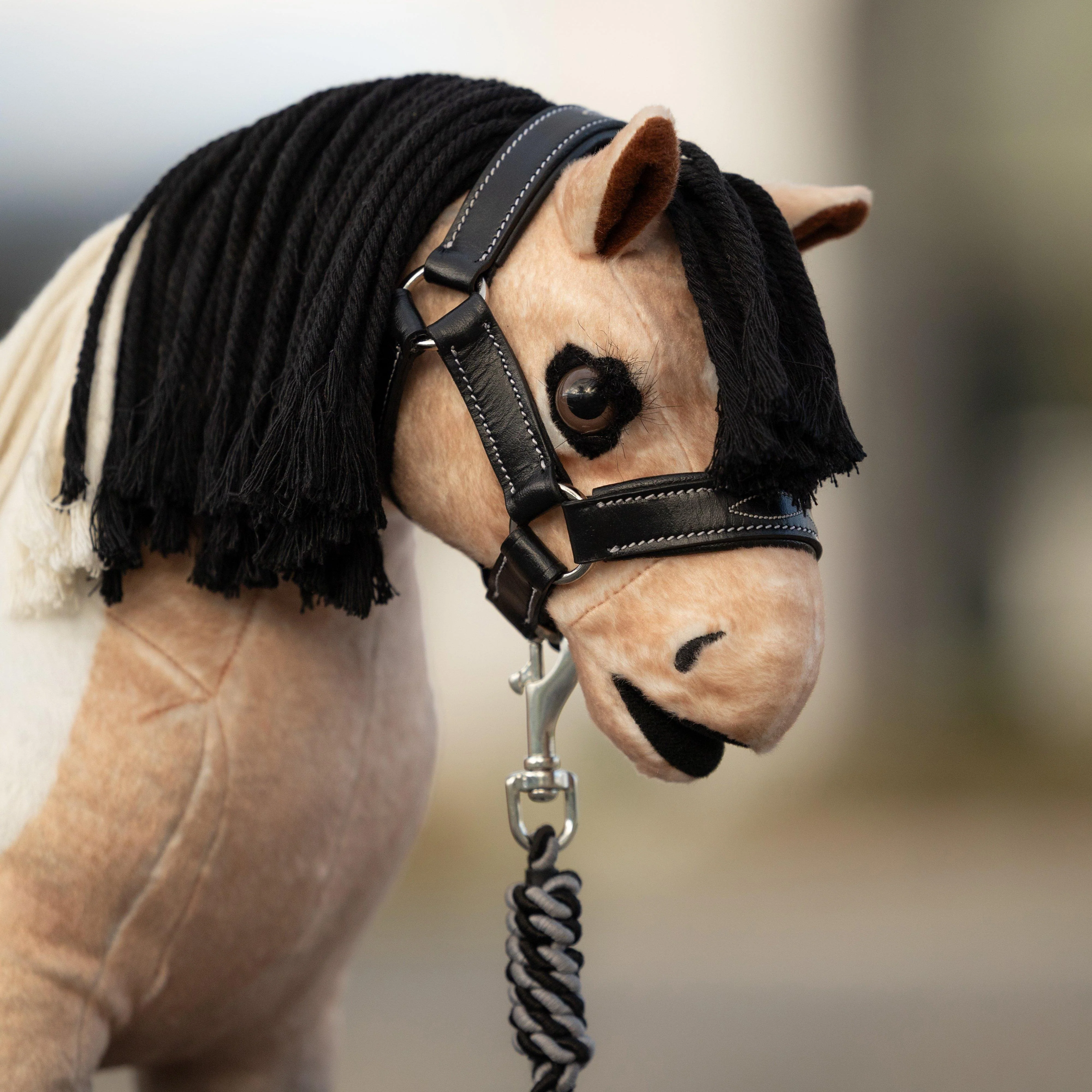 Toy Pony Headcollar Black Leather - Image 2
