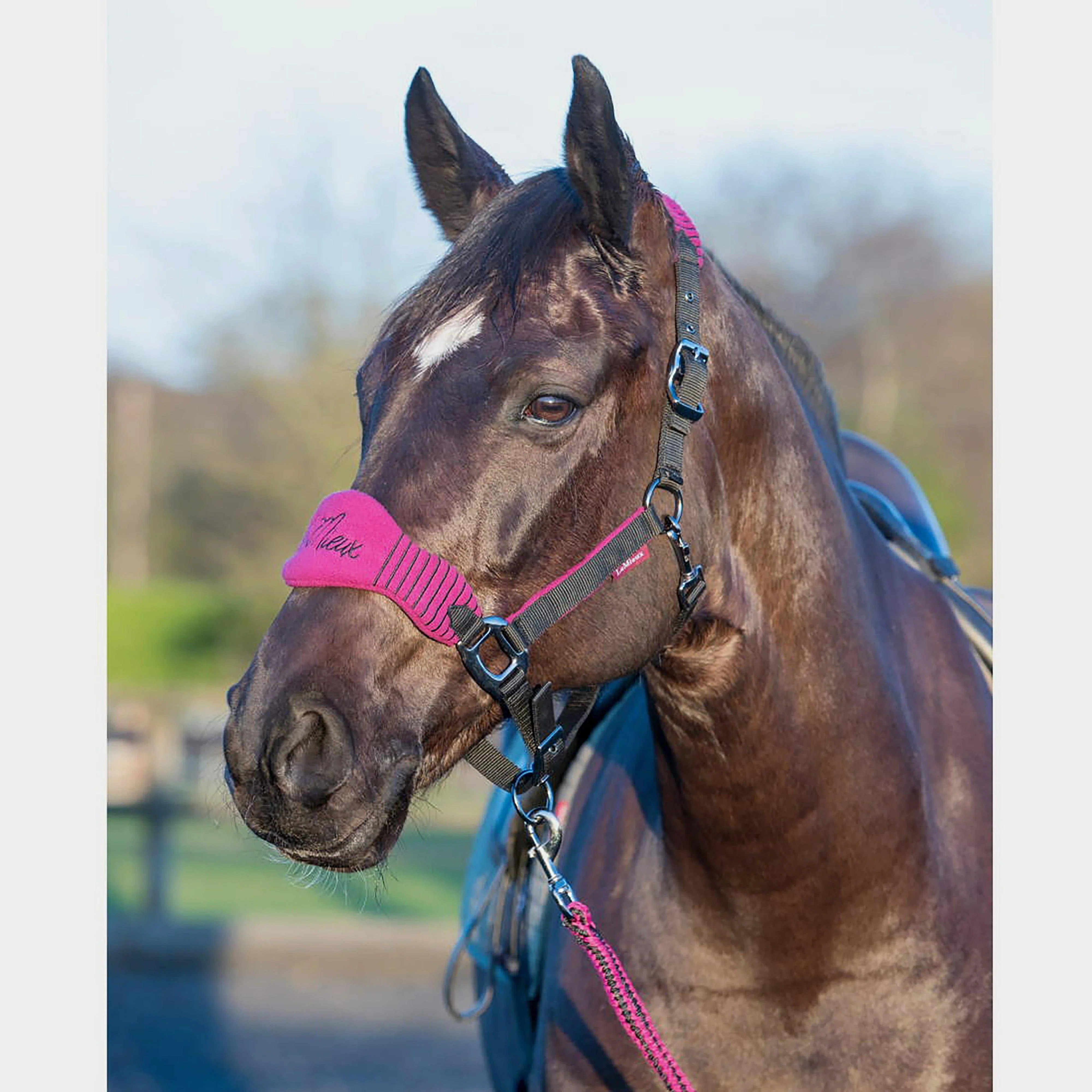 Vogue Fleece Headcollar & Leadrope Plum/Black - Image 2