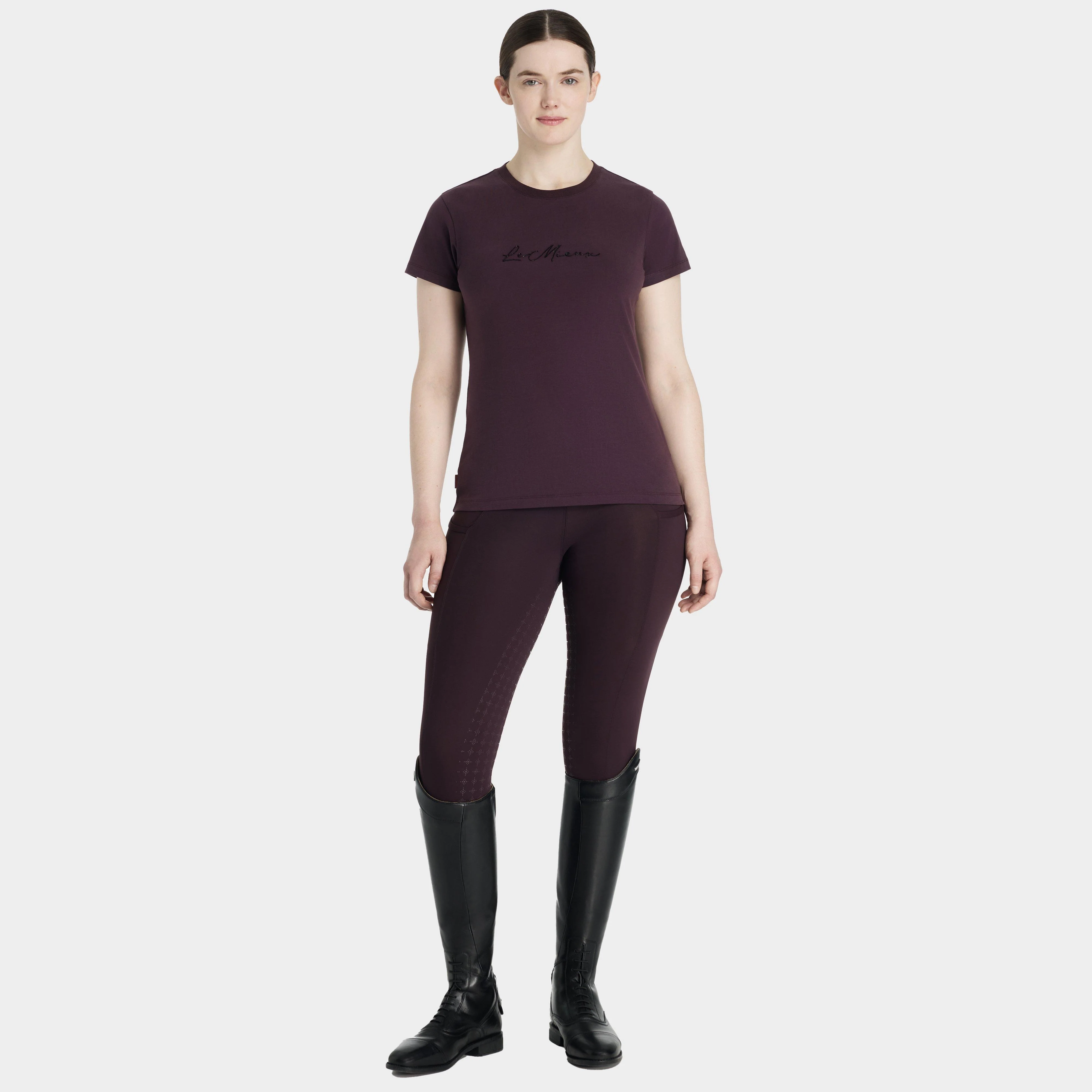 Womens Classique T-Shirt Damson - Image 4