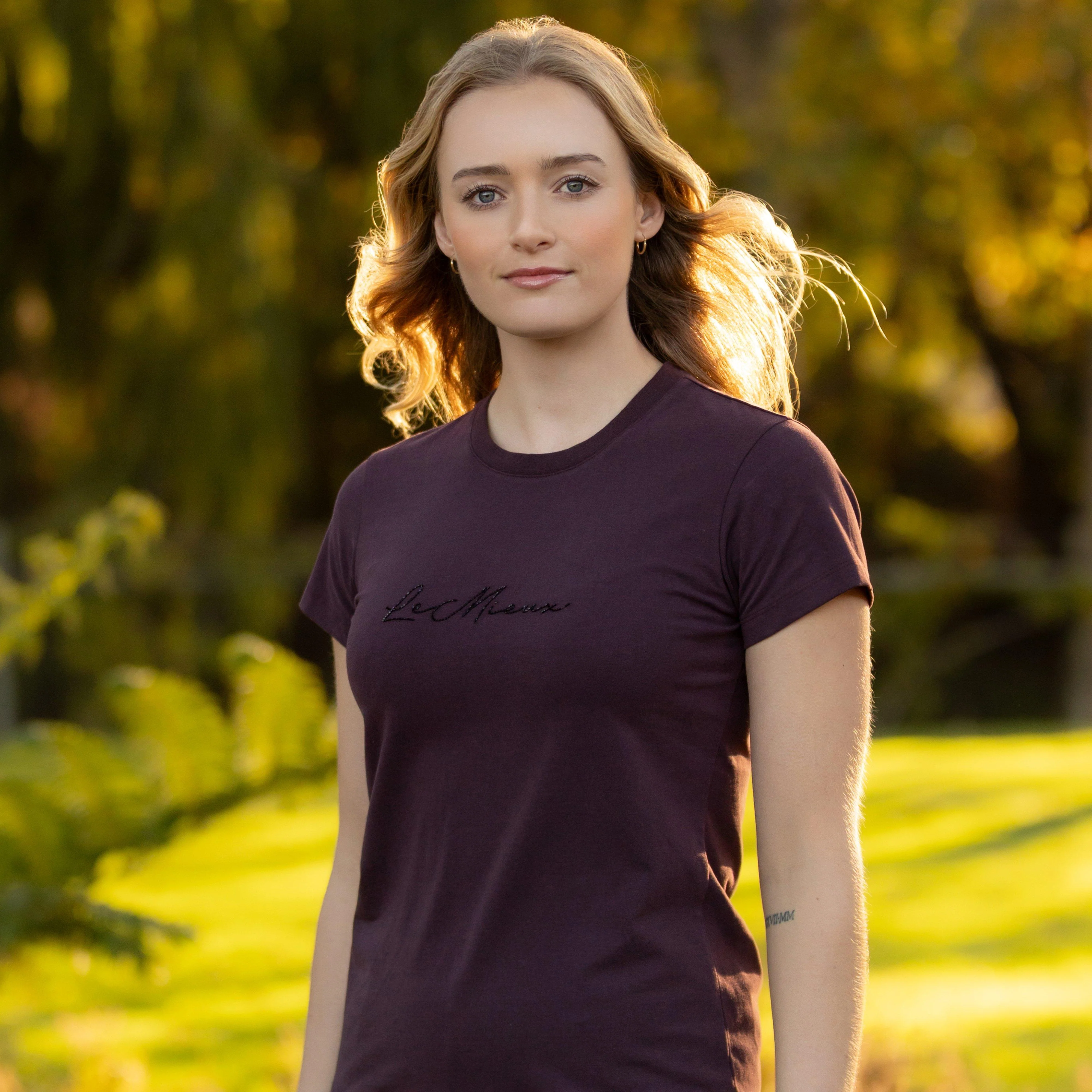 Womens Classique T-Shirt Damson - Image 5