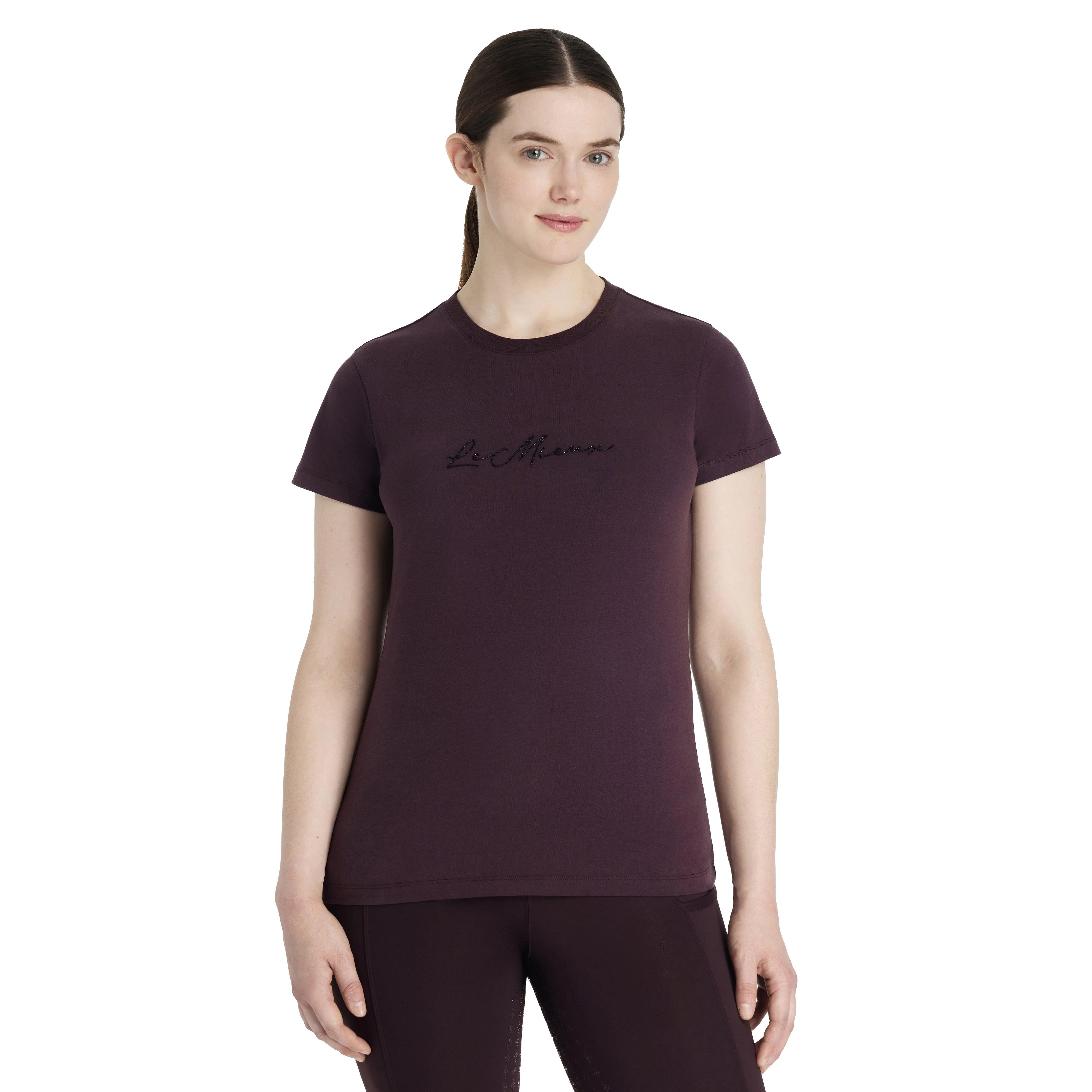 Womens Classique T-Shirt Damson - Image 6