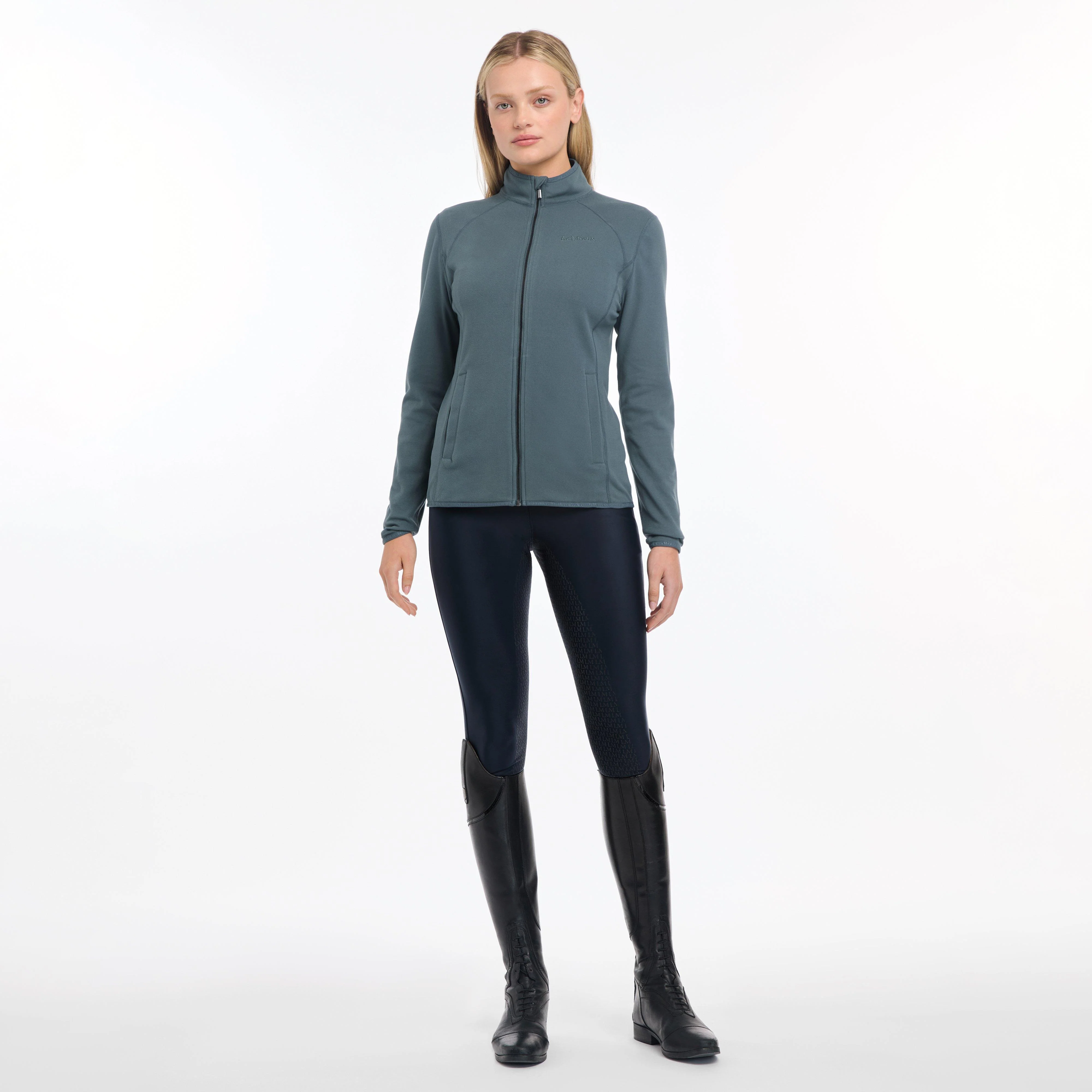 Womens Faye Fleece Zip Through Petrol - Image 4