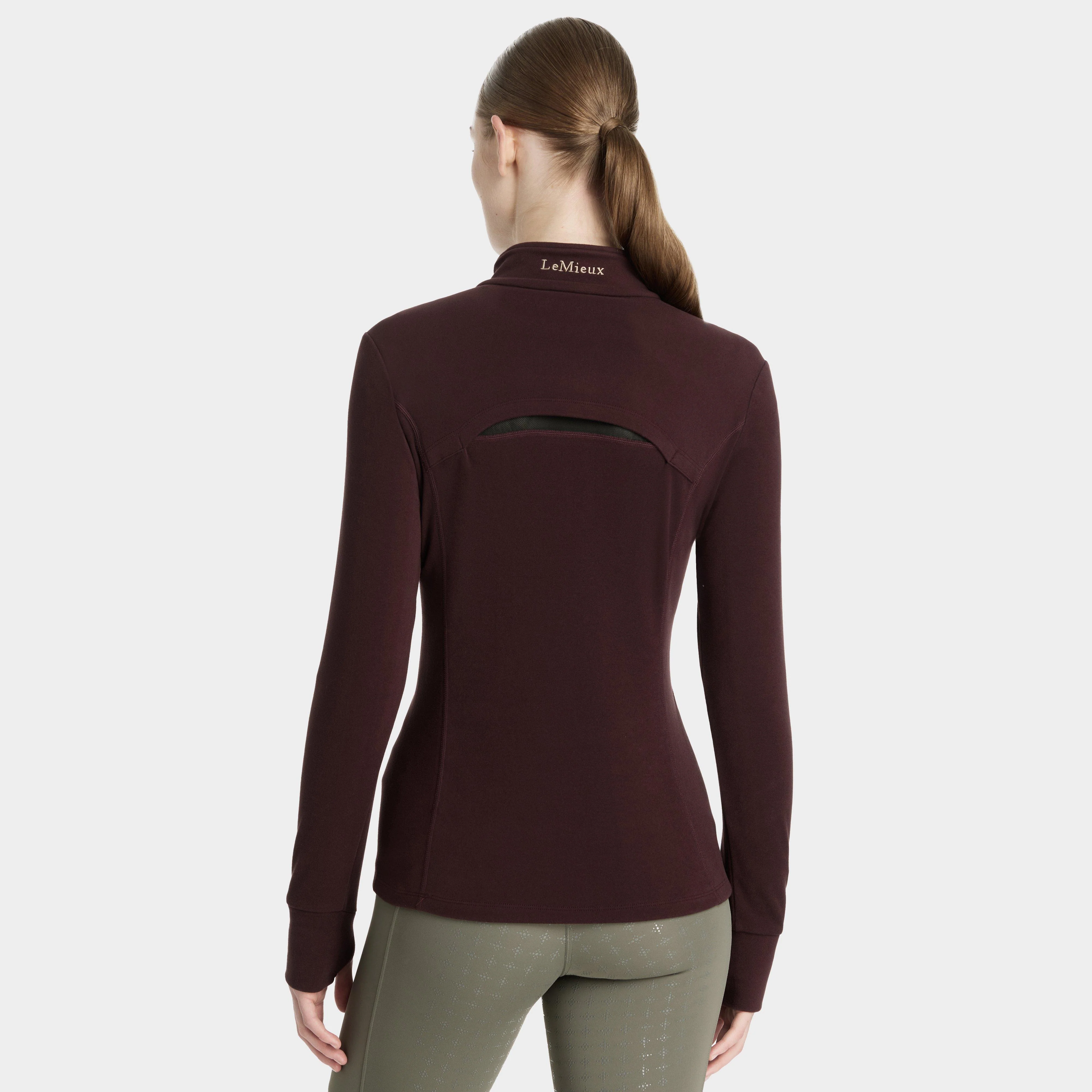 Womens Frances Quarter Zip Fleece Damson - Image 2