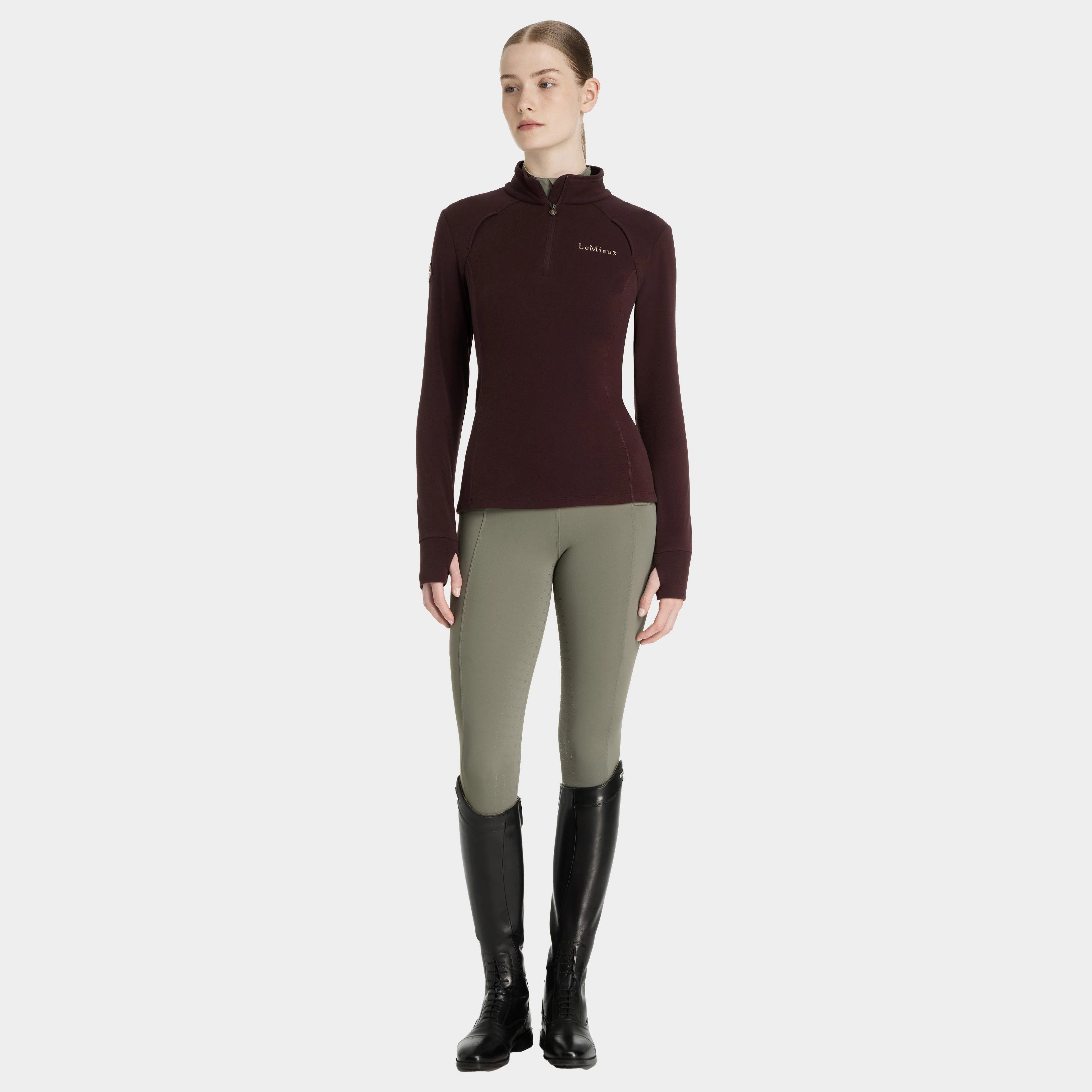Womens Frances Quarter Zip Fleece Damson - Image 4