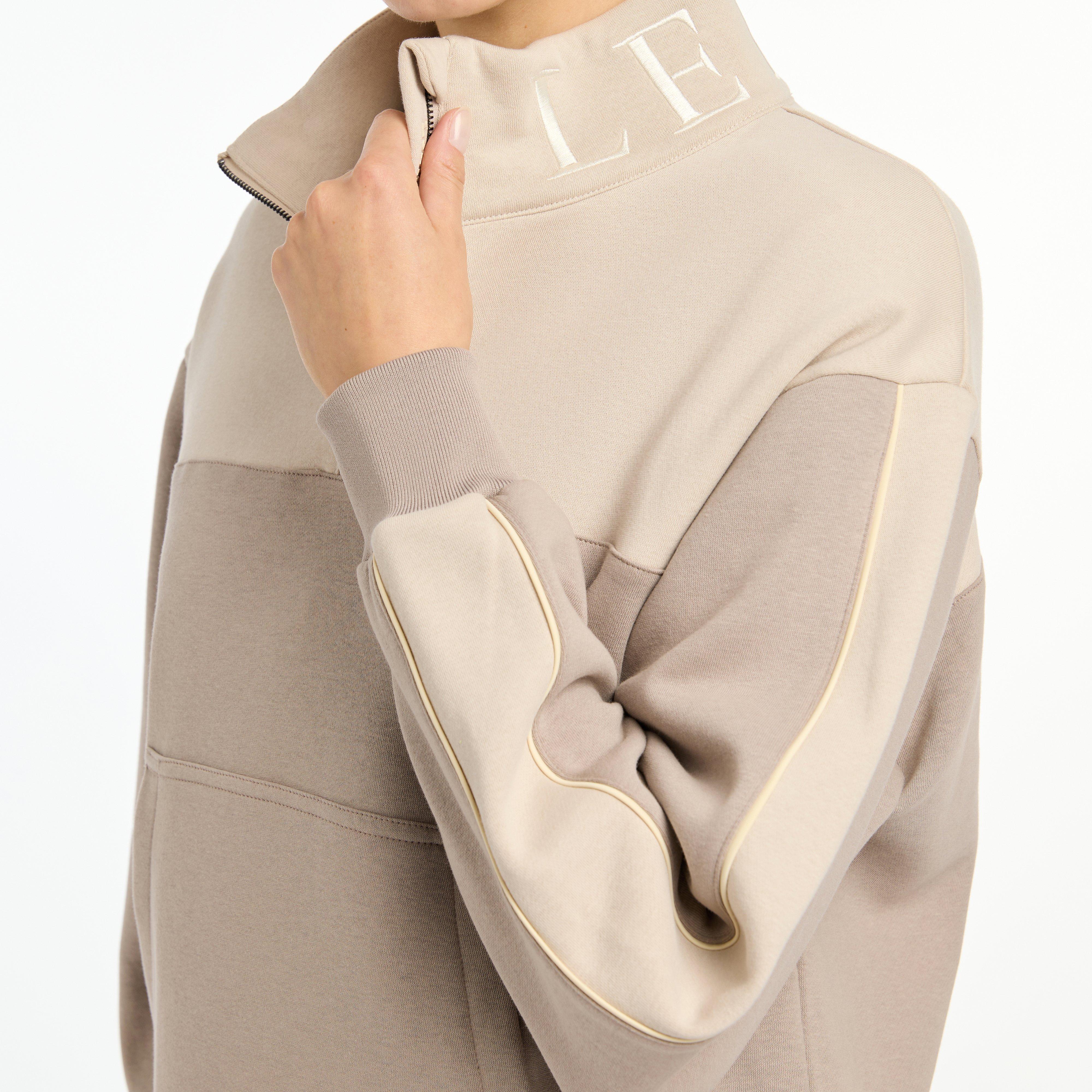 Womens Kali Quarter Zip Sweat Ash/Stone - Image 4