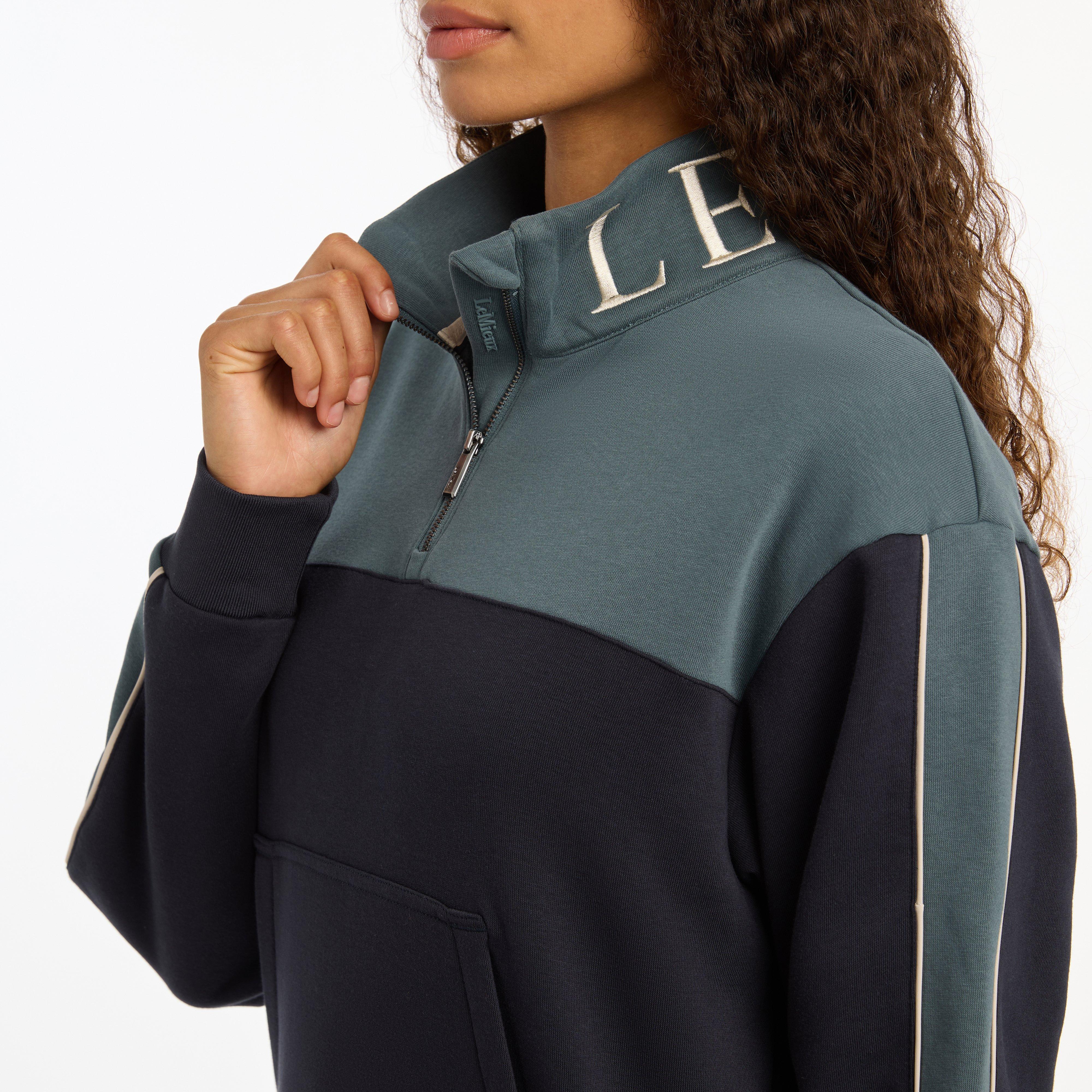 Womens Kali Quarter Zip Sweat Navy/Petrol - Image 3