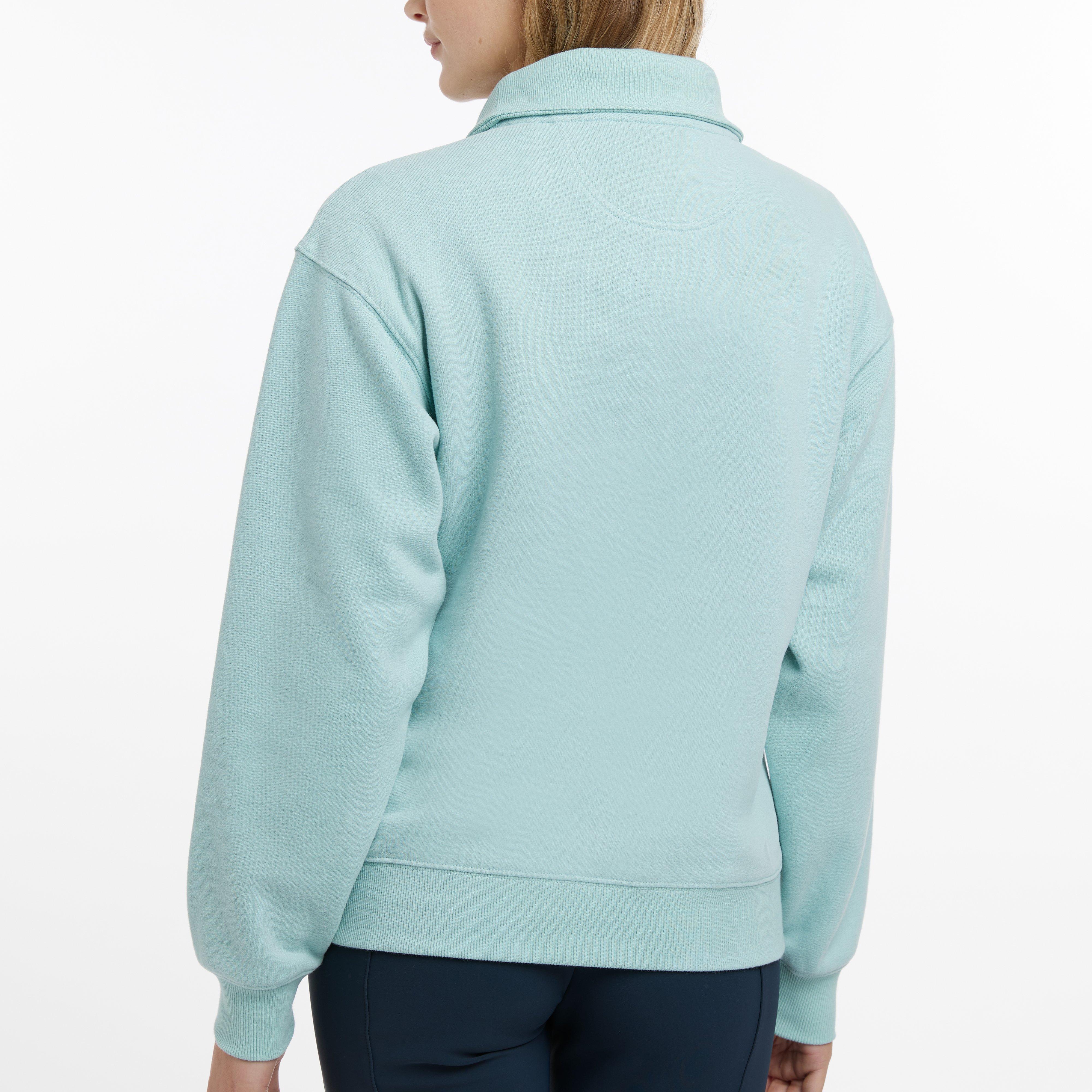Womens Keira Quarter Neck Sweater Aqua - Image 2