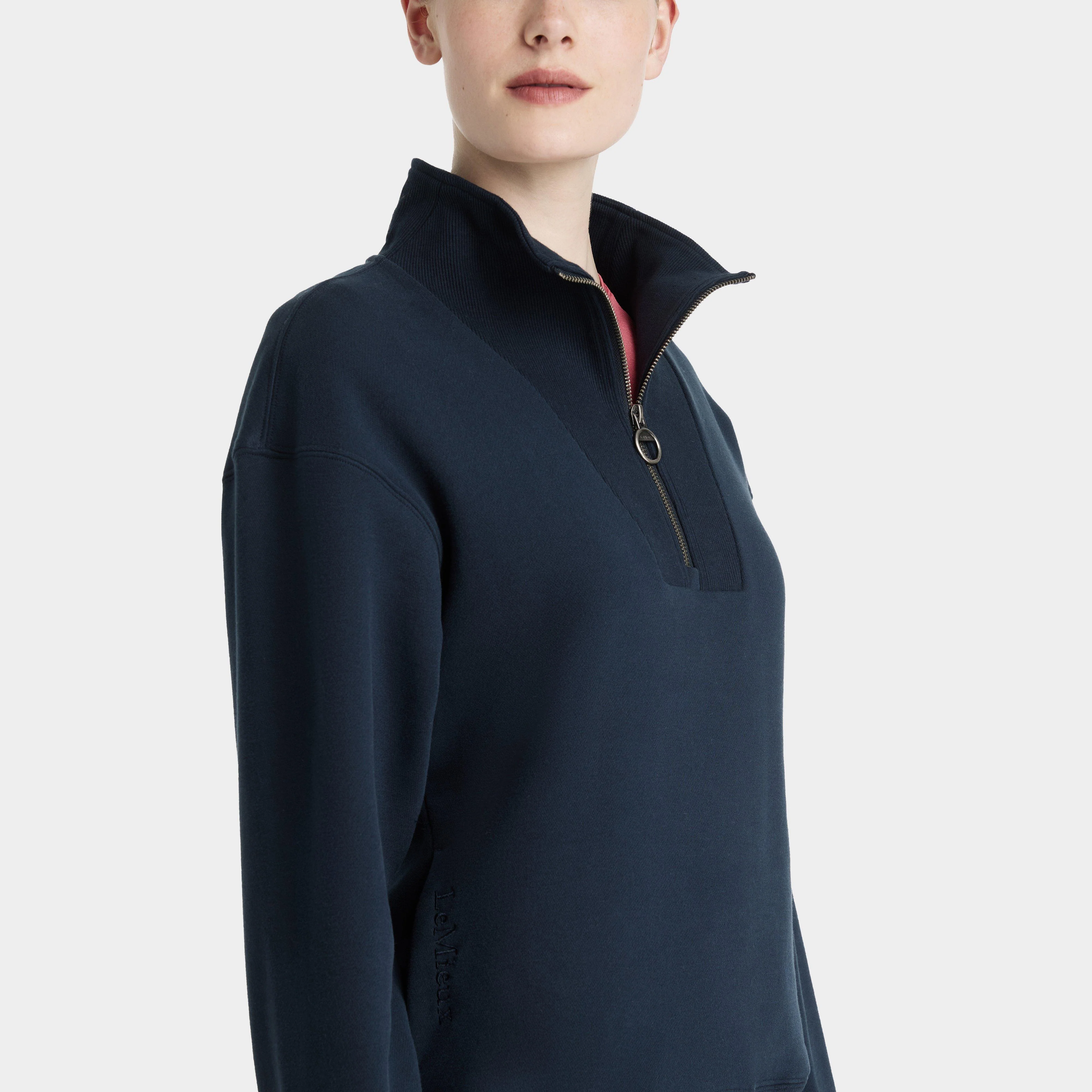 Womens Keira Quarter Neck Sweater Navy - Image 3