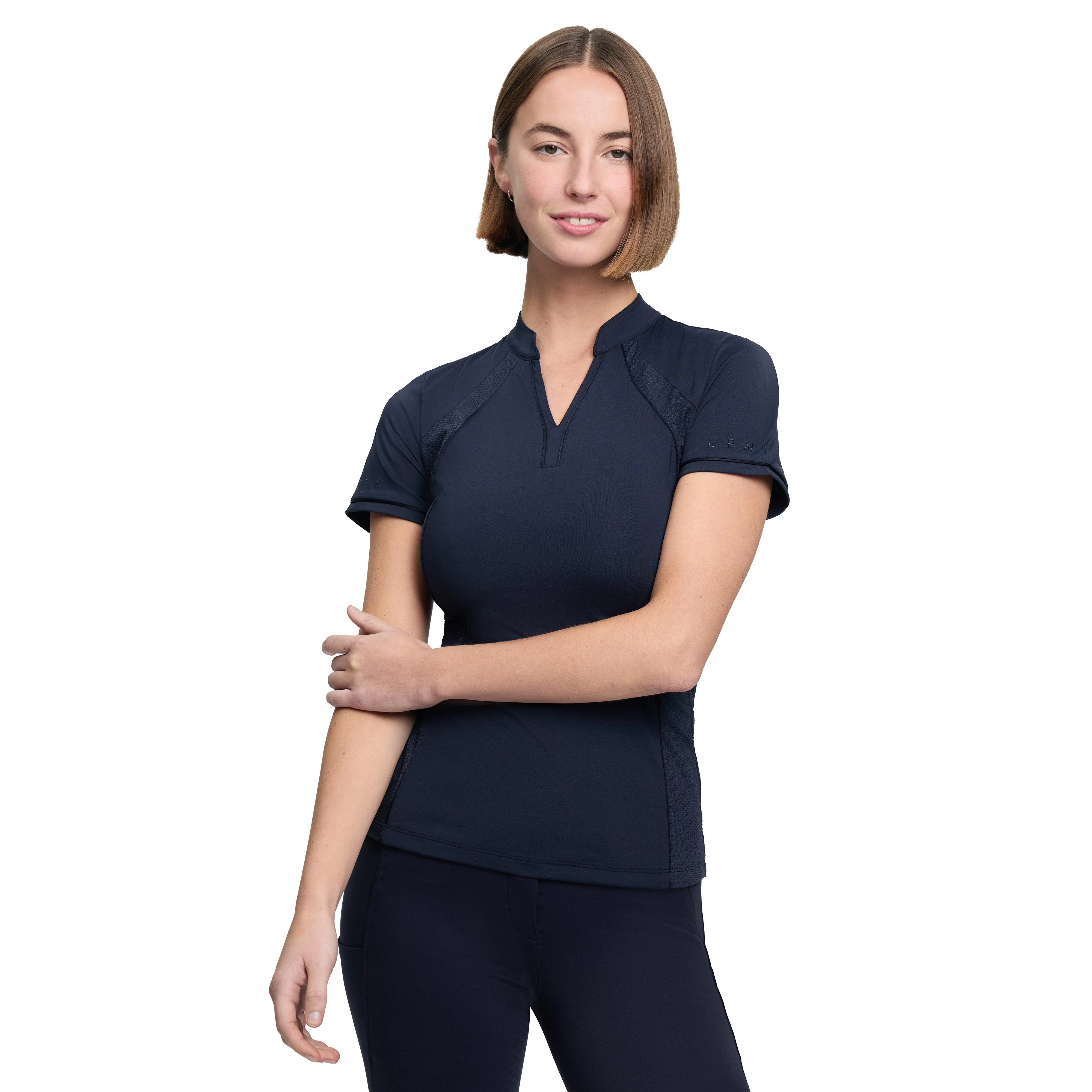 Women's Lisa Mesh Short Sleeve Base Layer Navy - Image 7