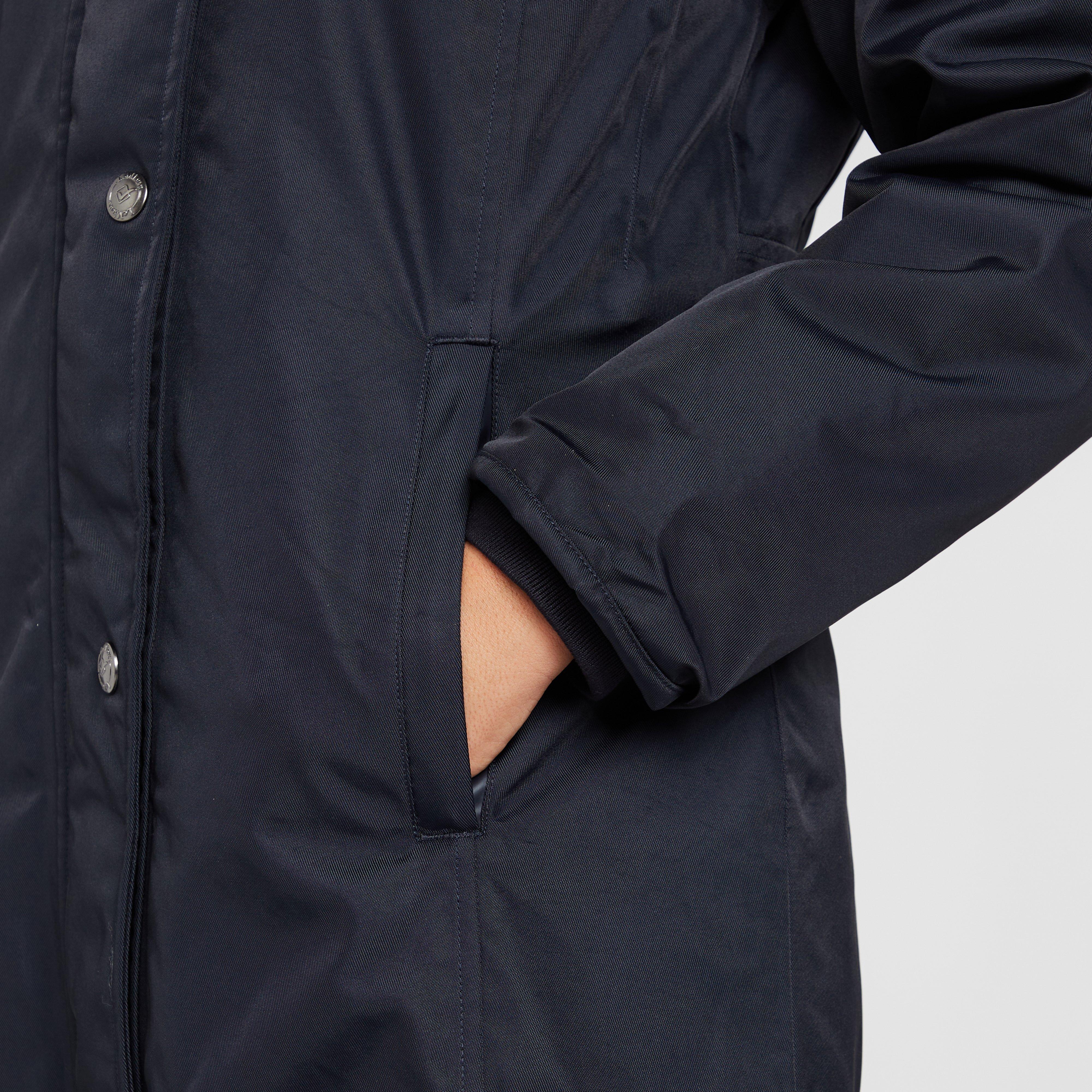 Womens Long Waterproof Riding Coat Navy - Image 6