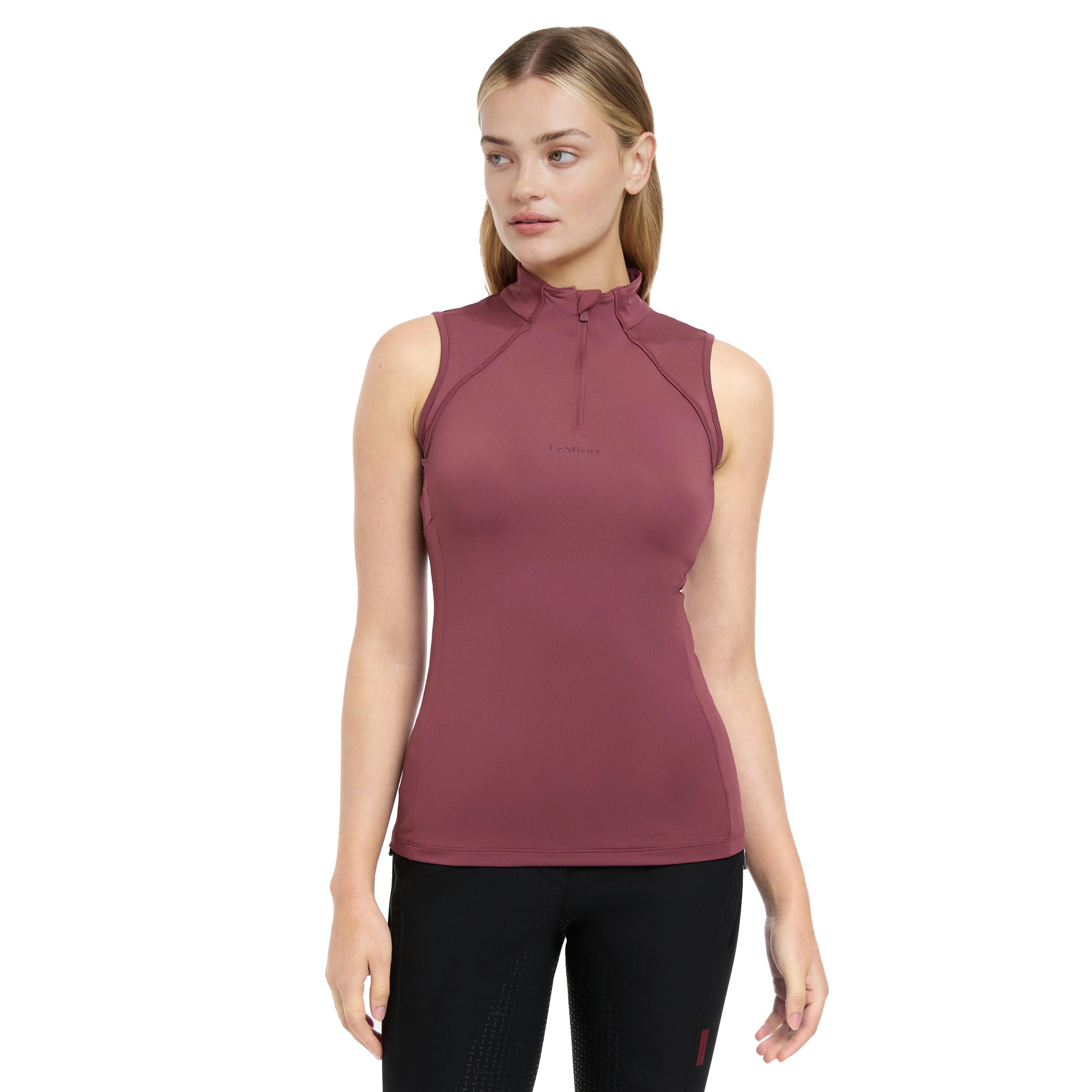 Womens Maria Mesh Sleeveless Base Layer Rosewood - Image 8