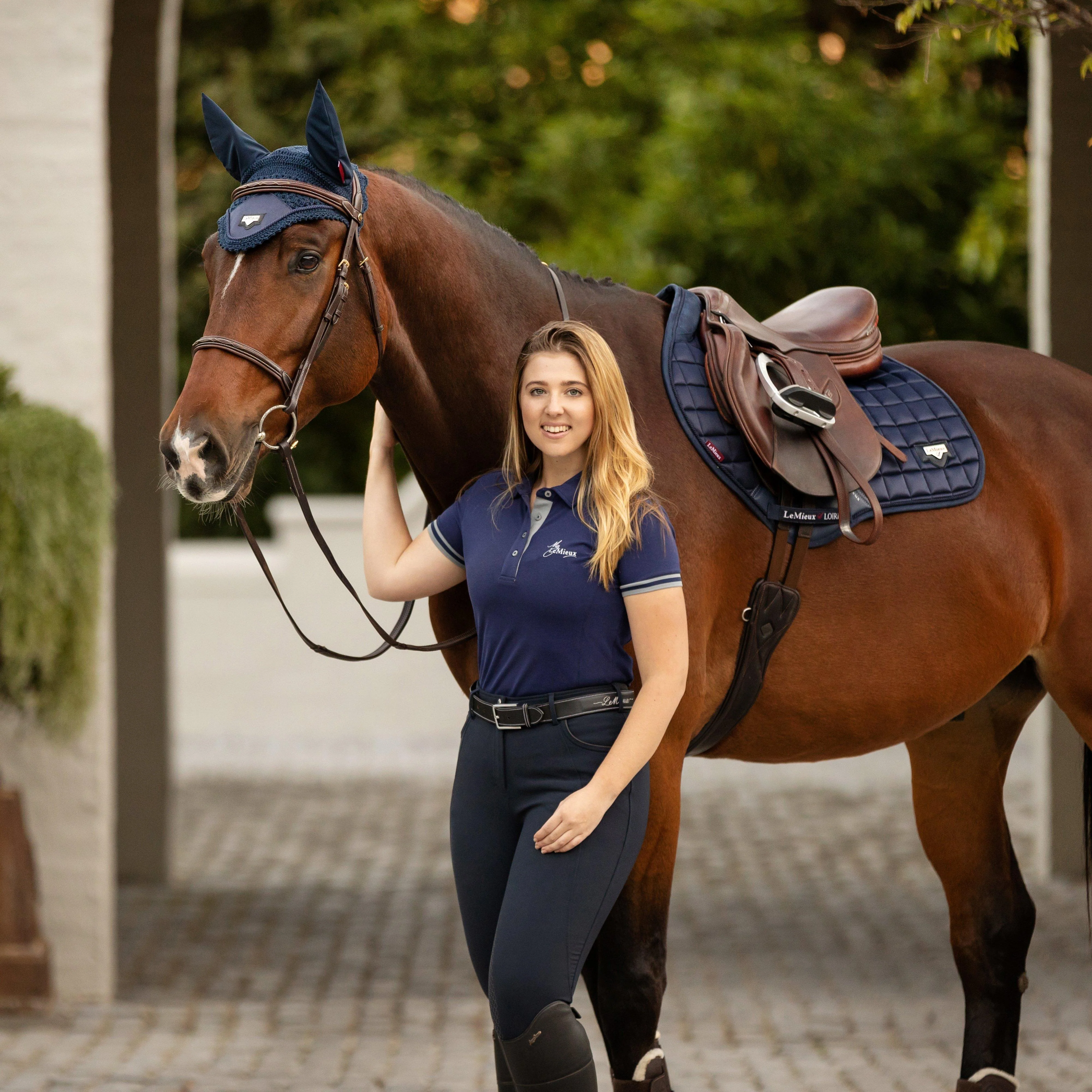 Womens Polo Shirt Navy - Image 6