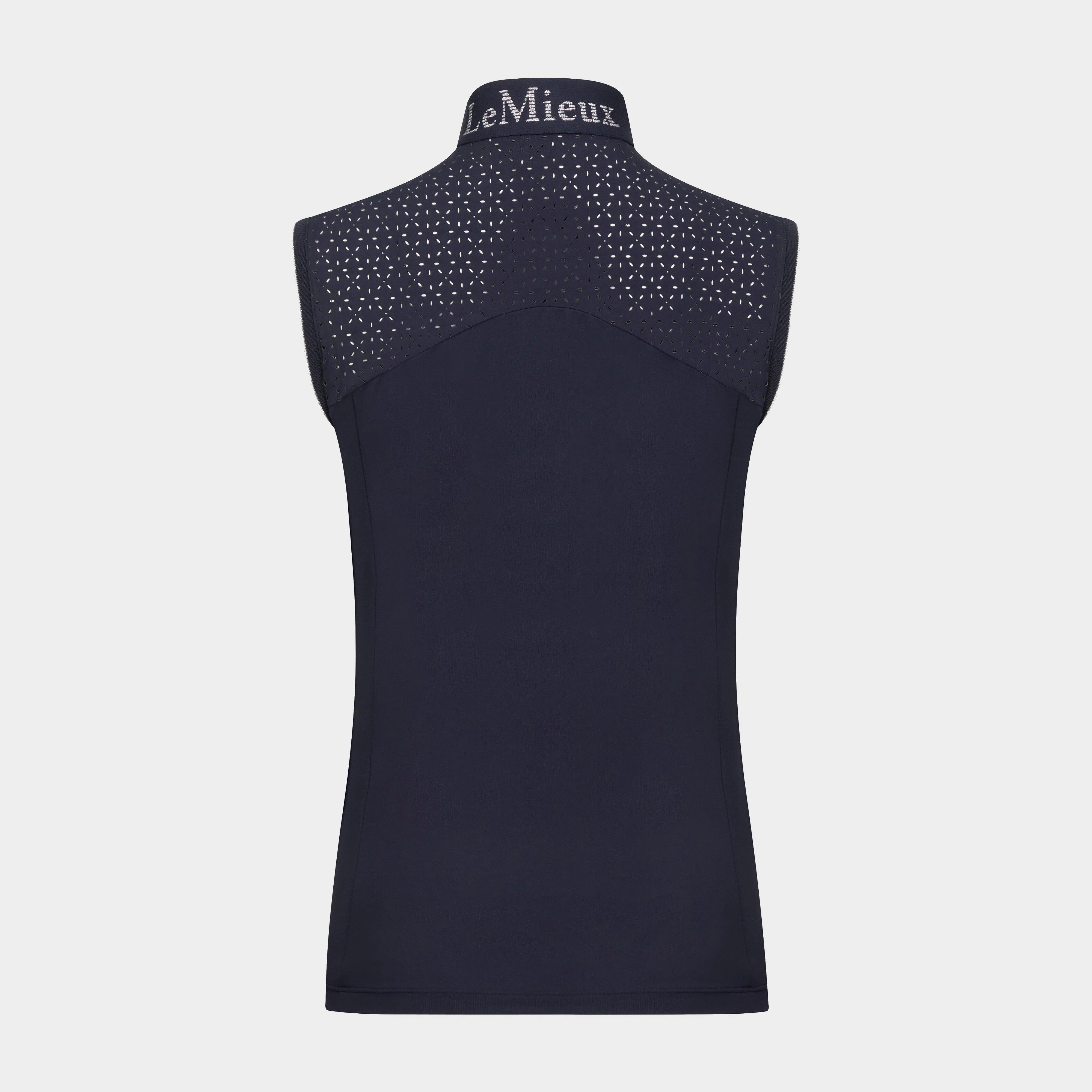 Womens Sleeveless Lazercut Base Layer Navy - Image 2