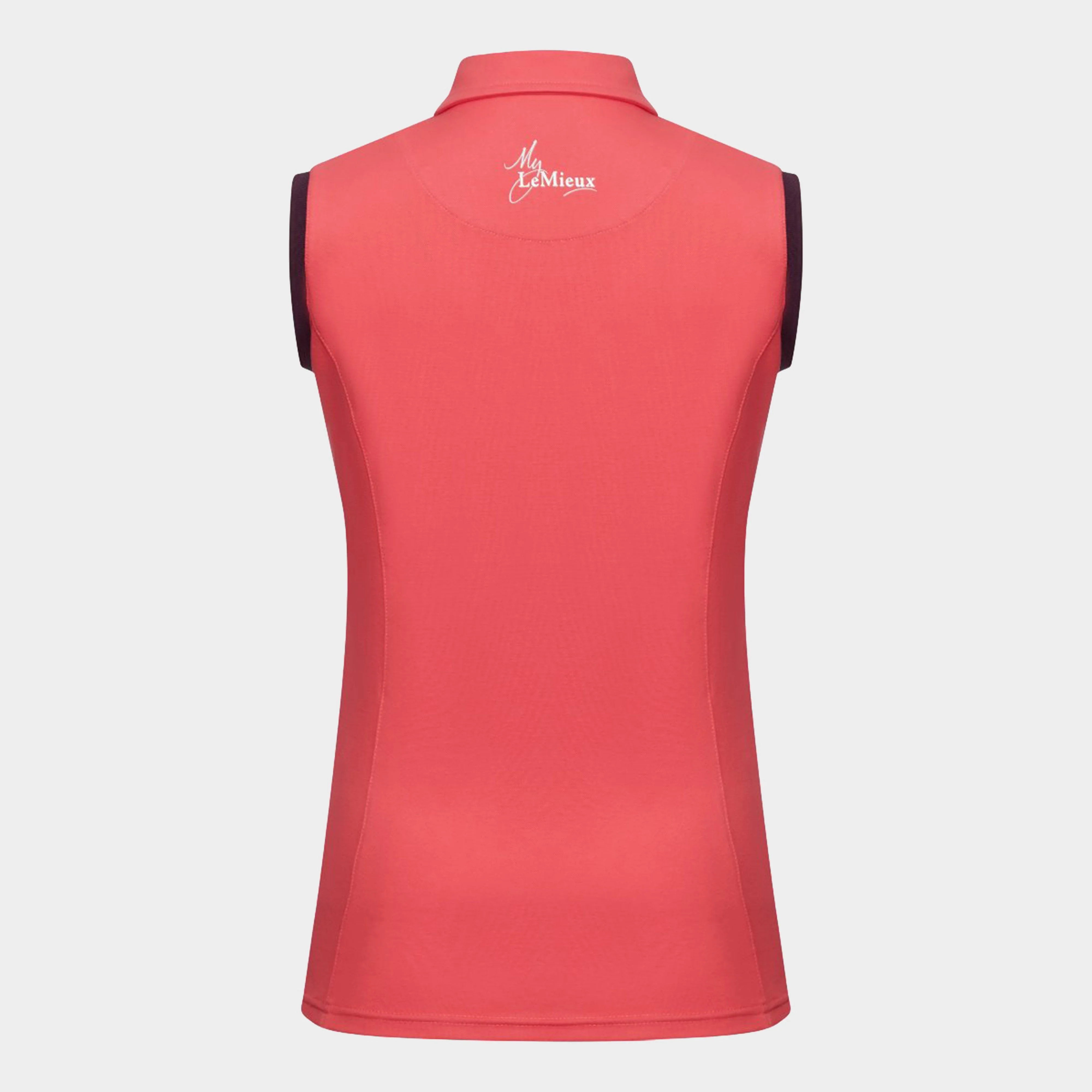 Womens Sleeveless Polo Papaya - Image 2