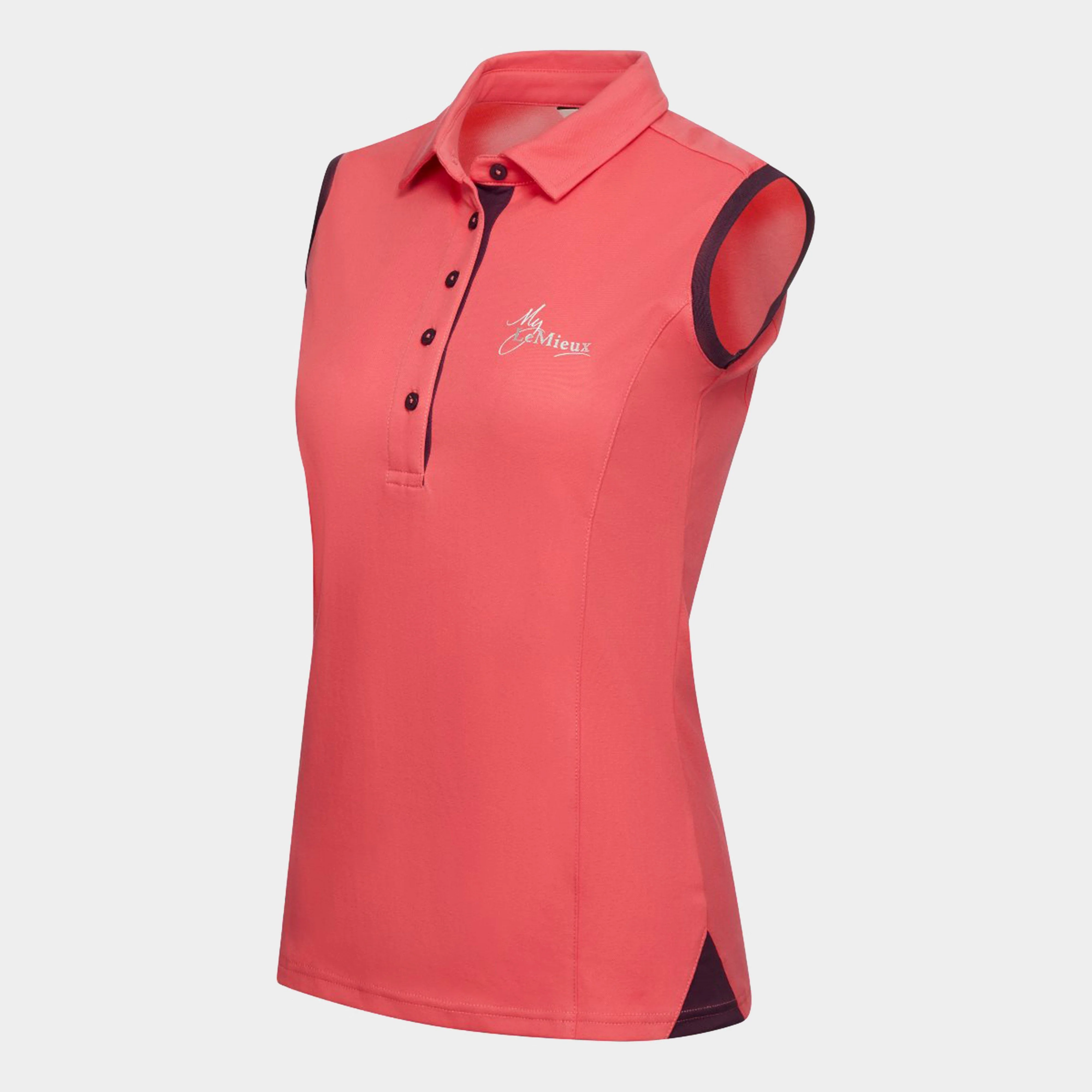 Womens Sleeveless Polo Papaya - Image 4