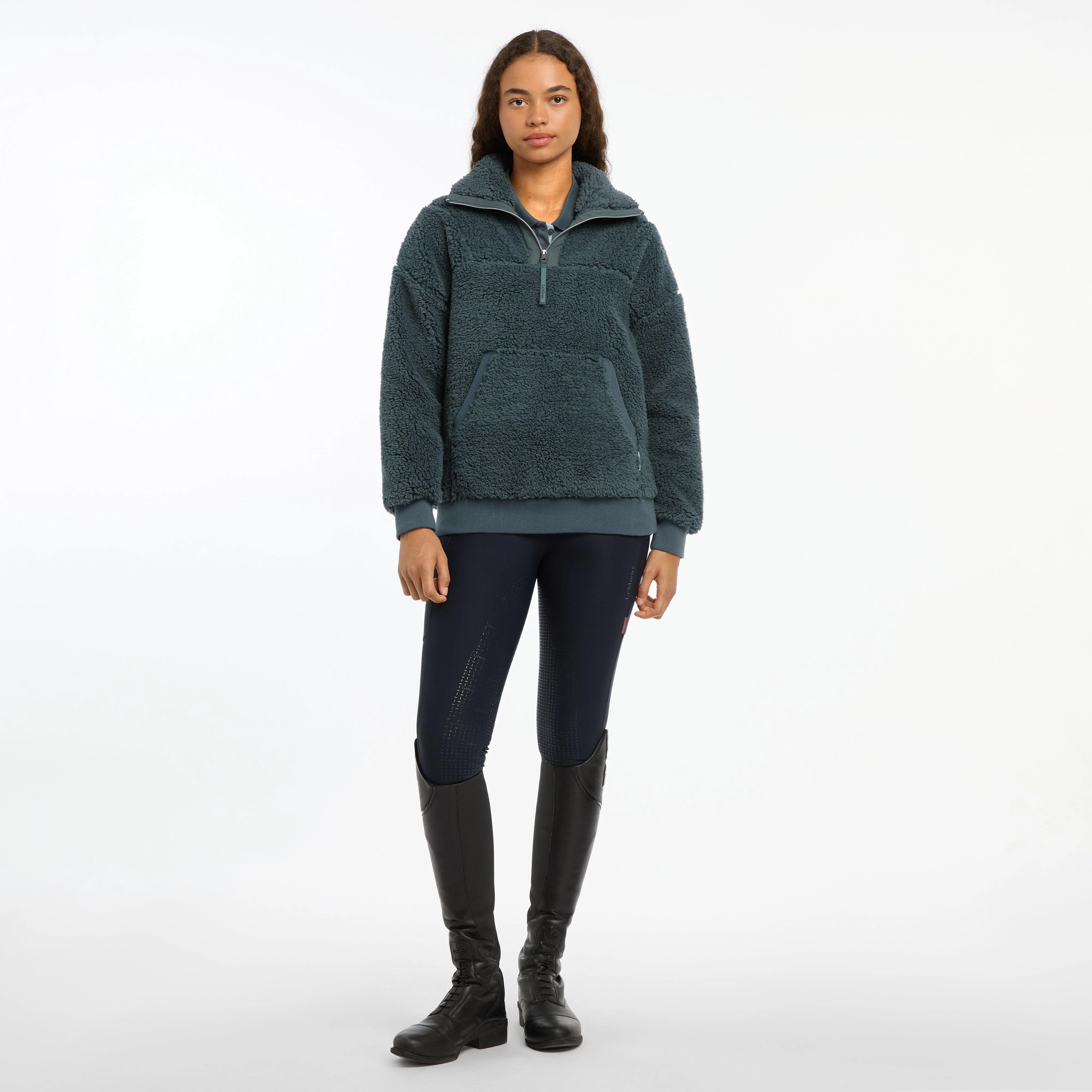 Womens Tara Teddy Fleece Petrol - Image 4