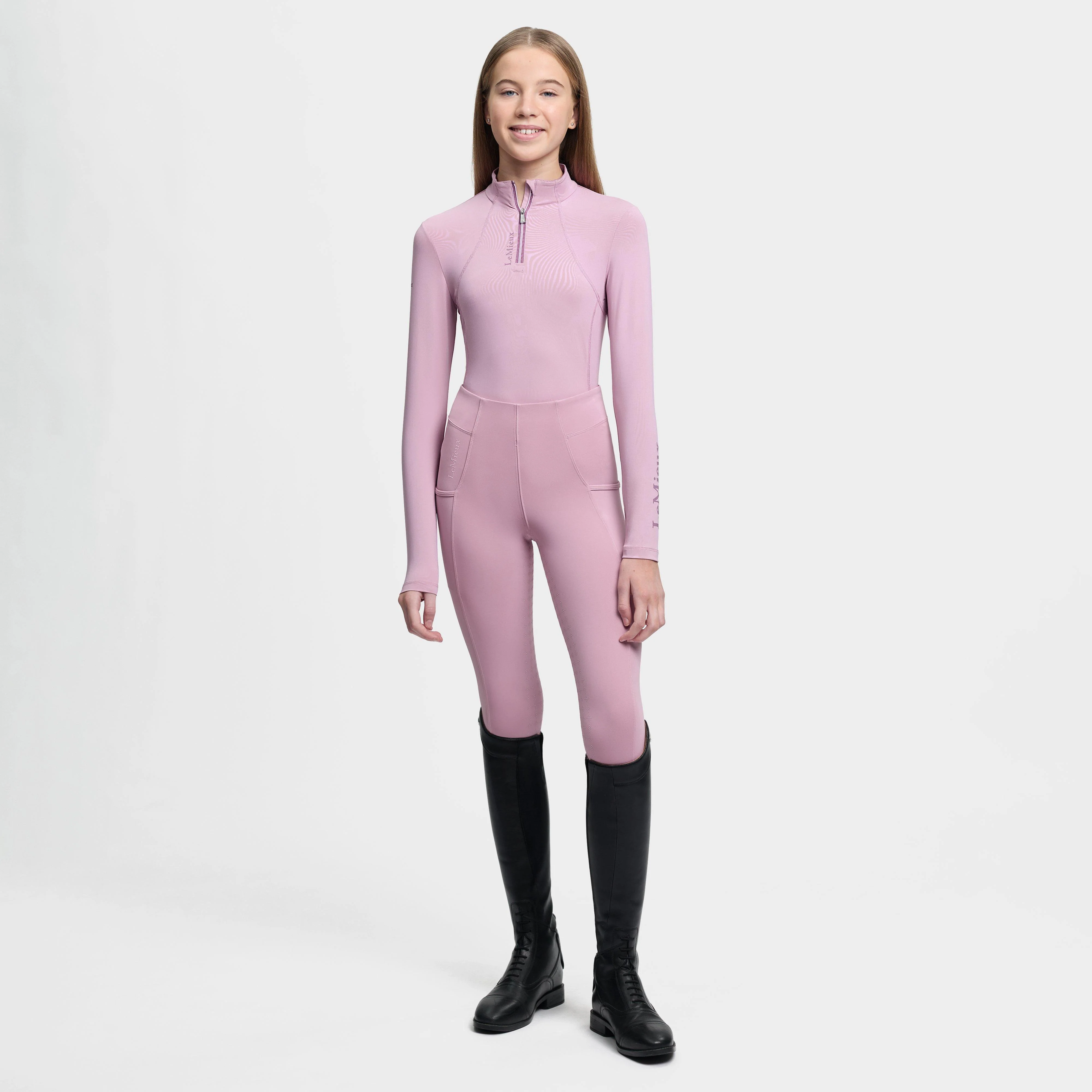 Young Rider Classique Long Sleeve Base Layer Fondant - Image 5