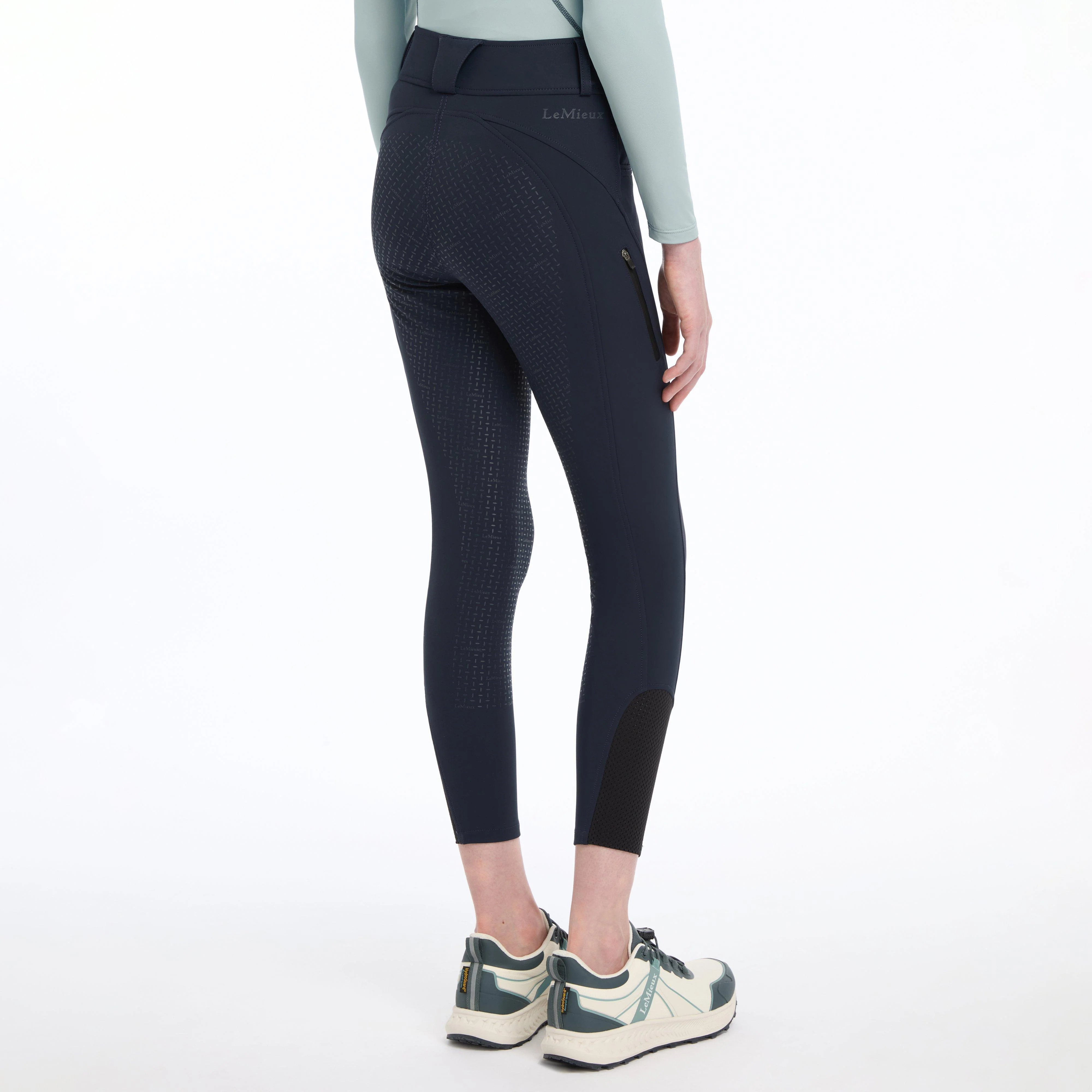 Young Rider Ella Winter Breggings Navy - Image 2