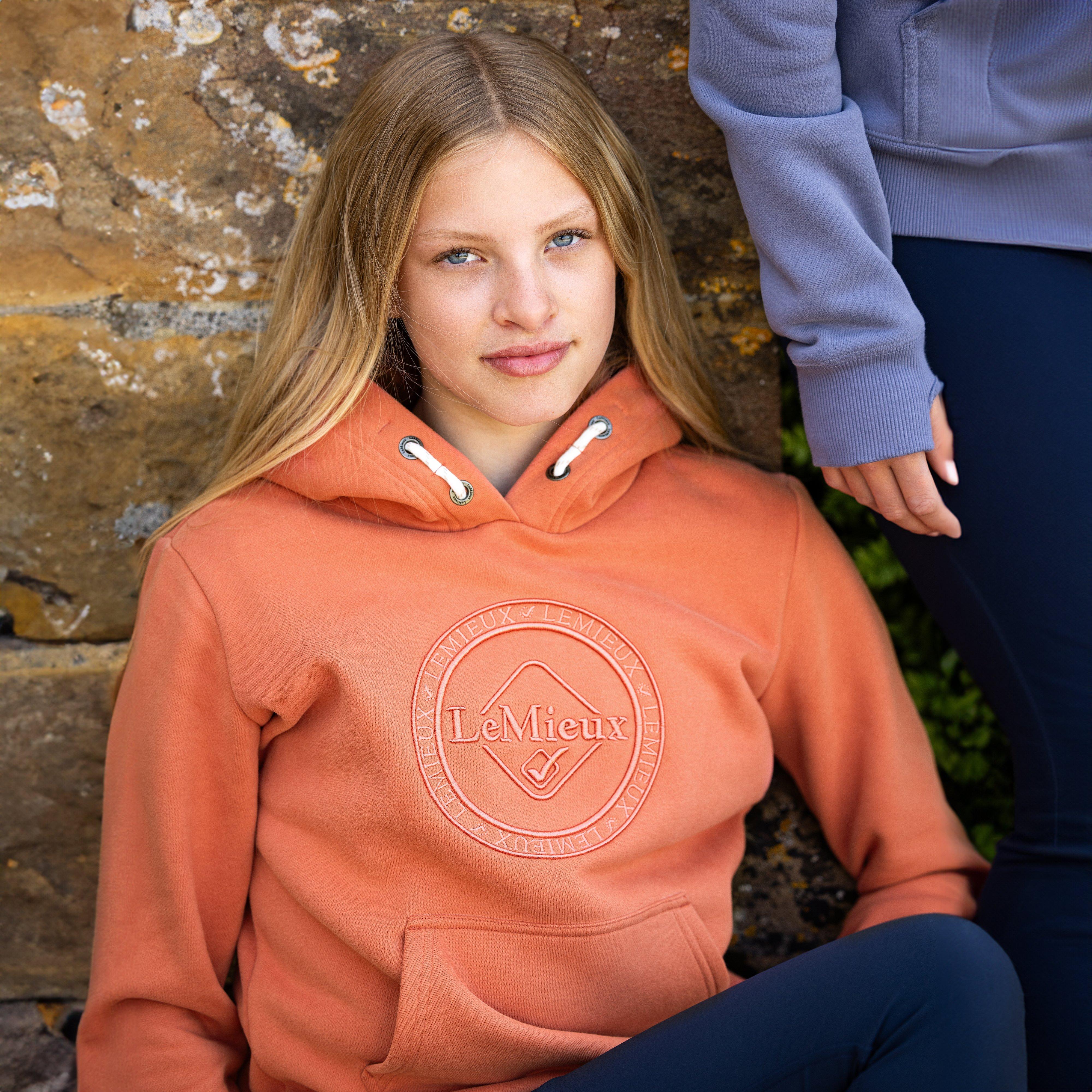 Young Rider Hannah Pop Over Hoodie Apricot - Image 4