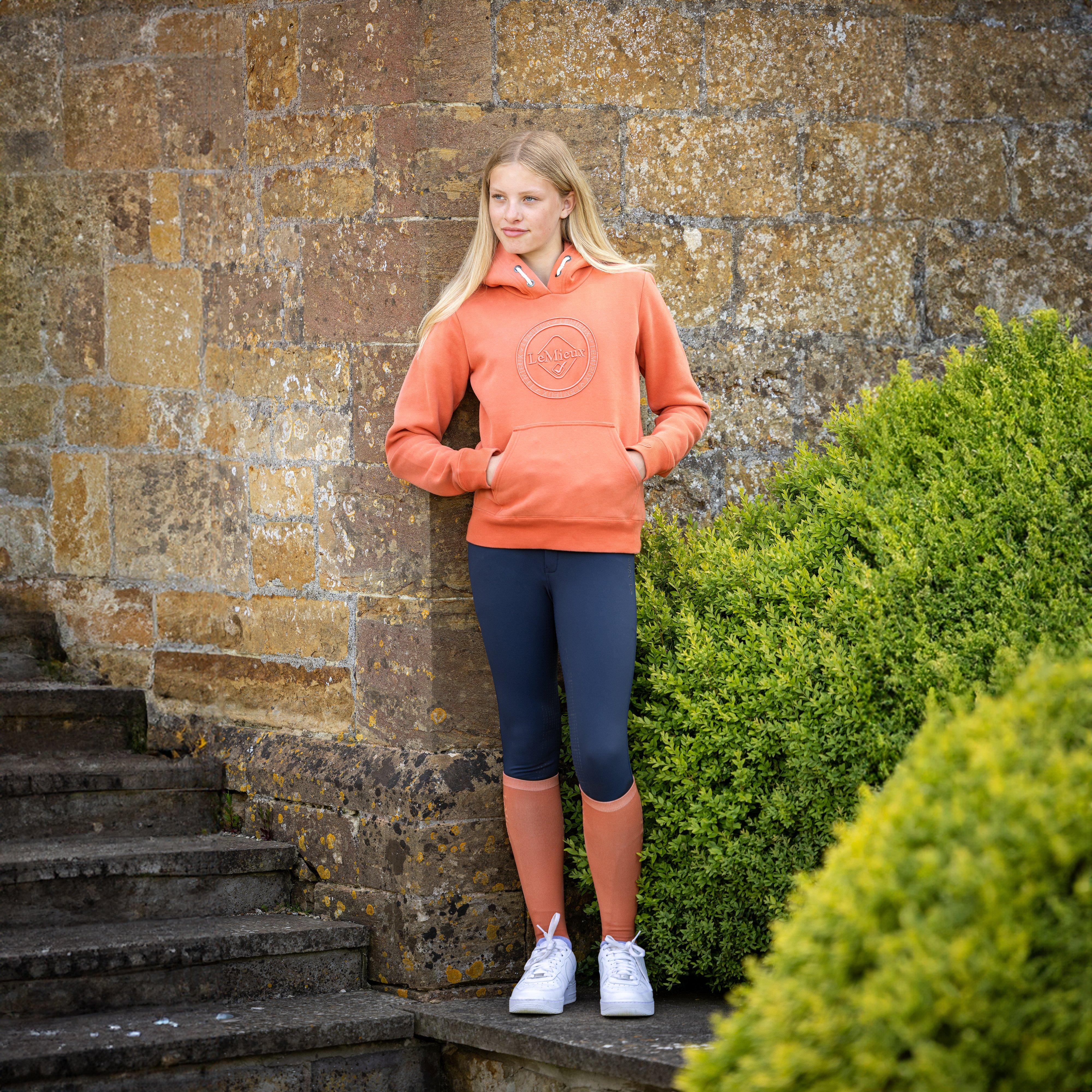 Young Rider Hannah Pop Over Hoodie Apricot - Image 5