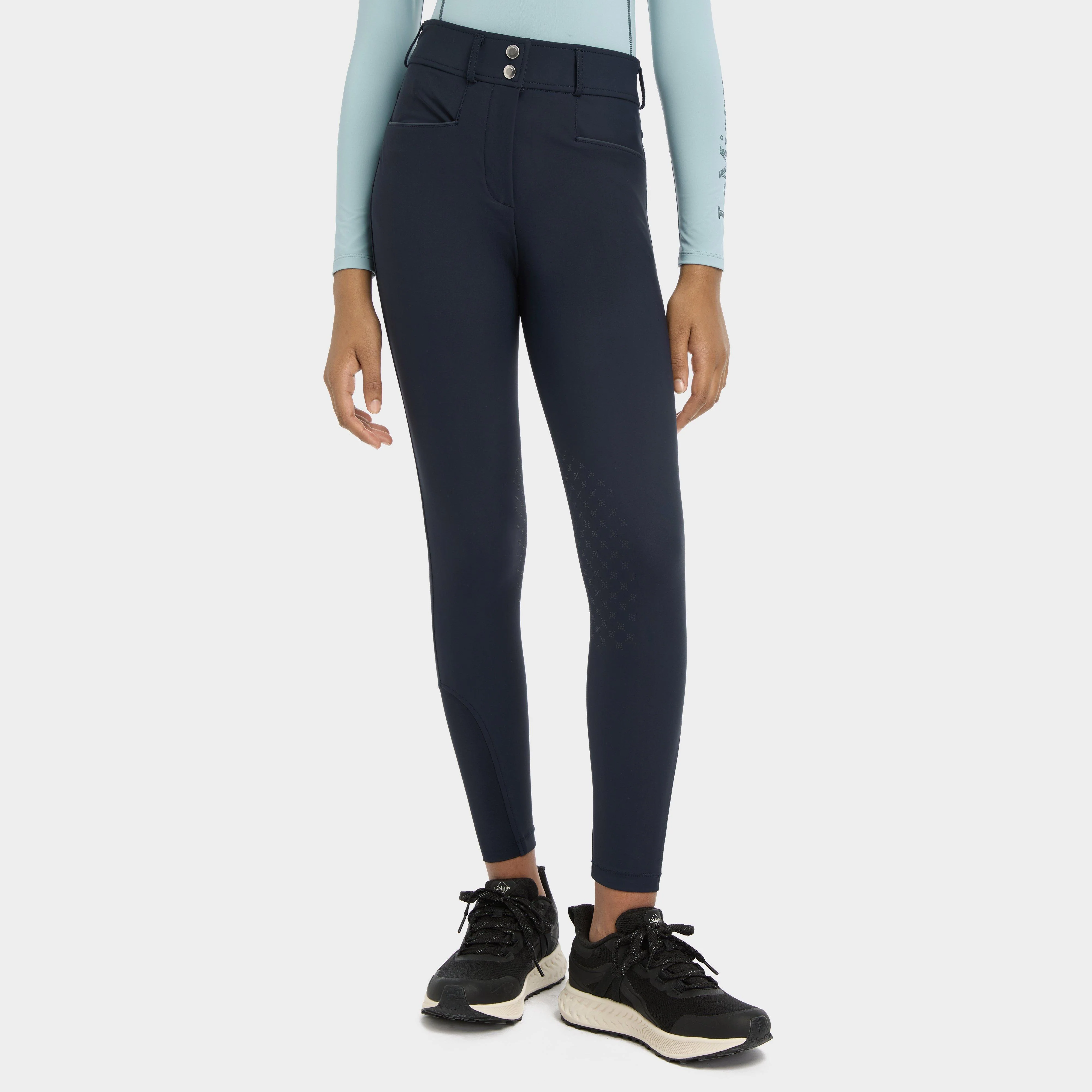 Young Rider Izzy Knee Patch Breeches Navy - Image 2