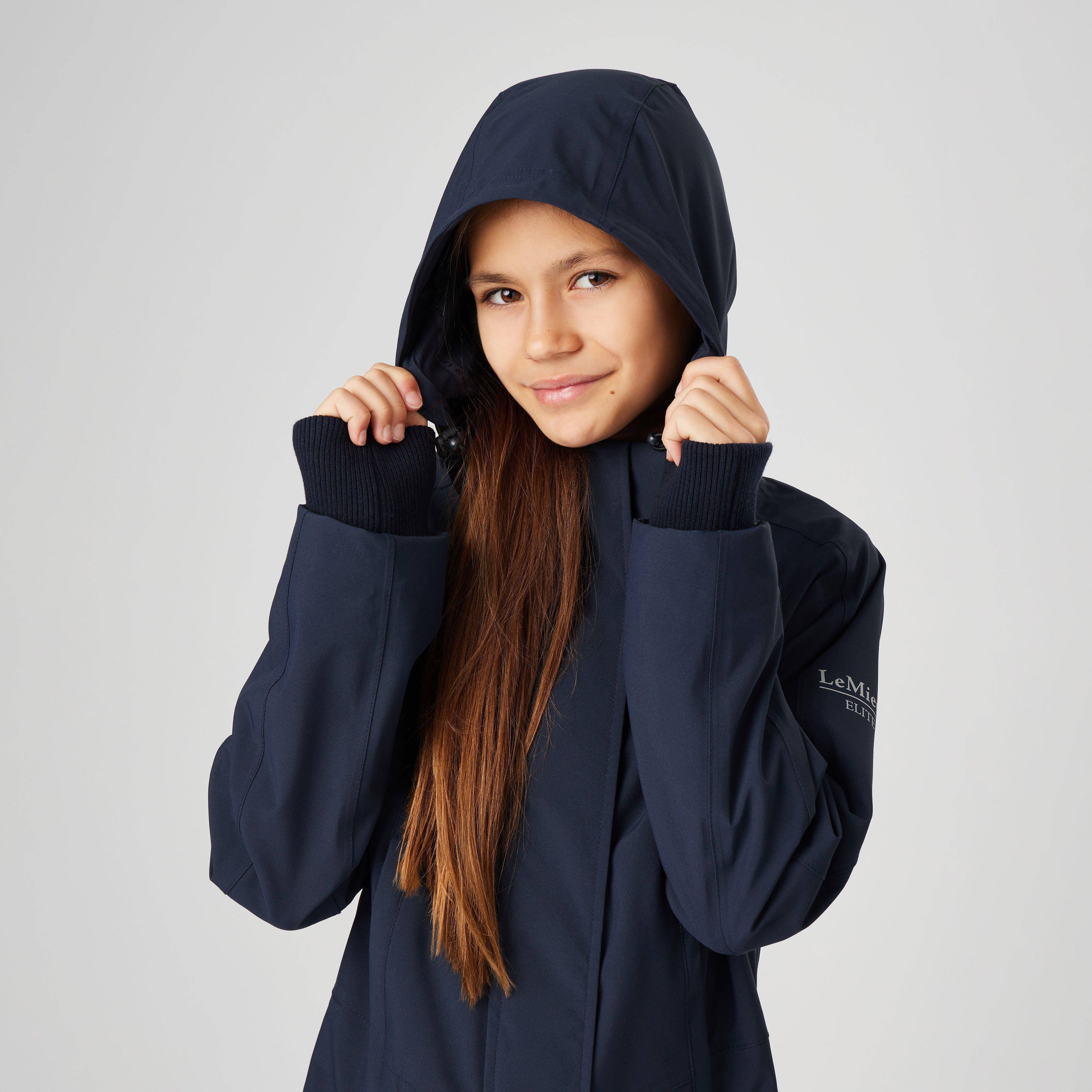 Young Rider Junior Pro Waterproof Coat Navy - Image 4
