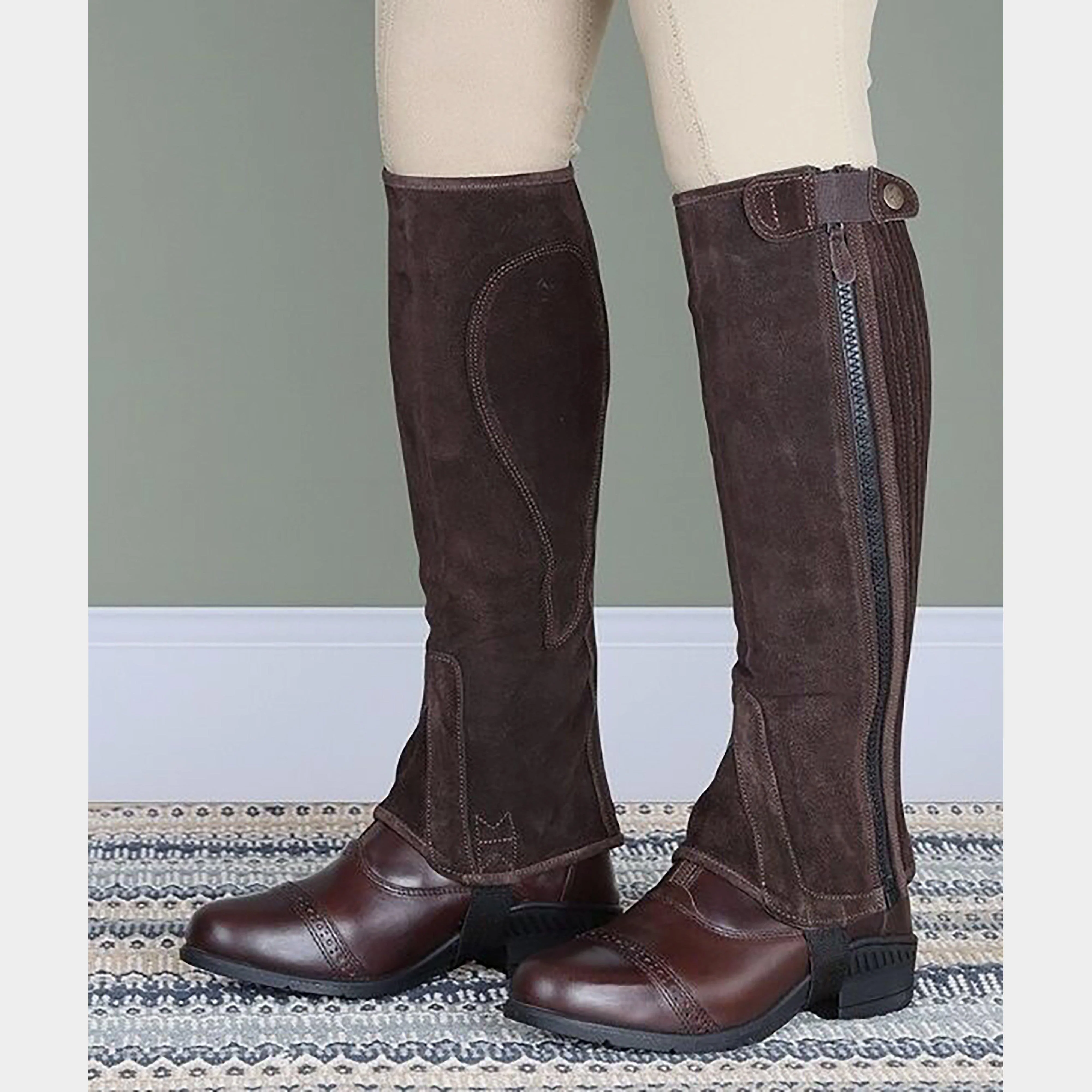 Childs Suede Half Chaps Brown - Image 2