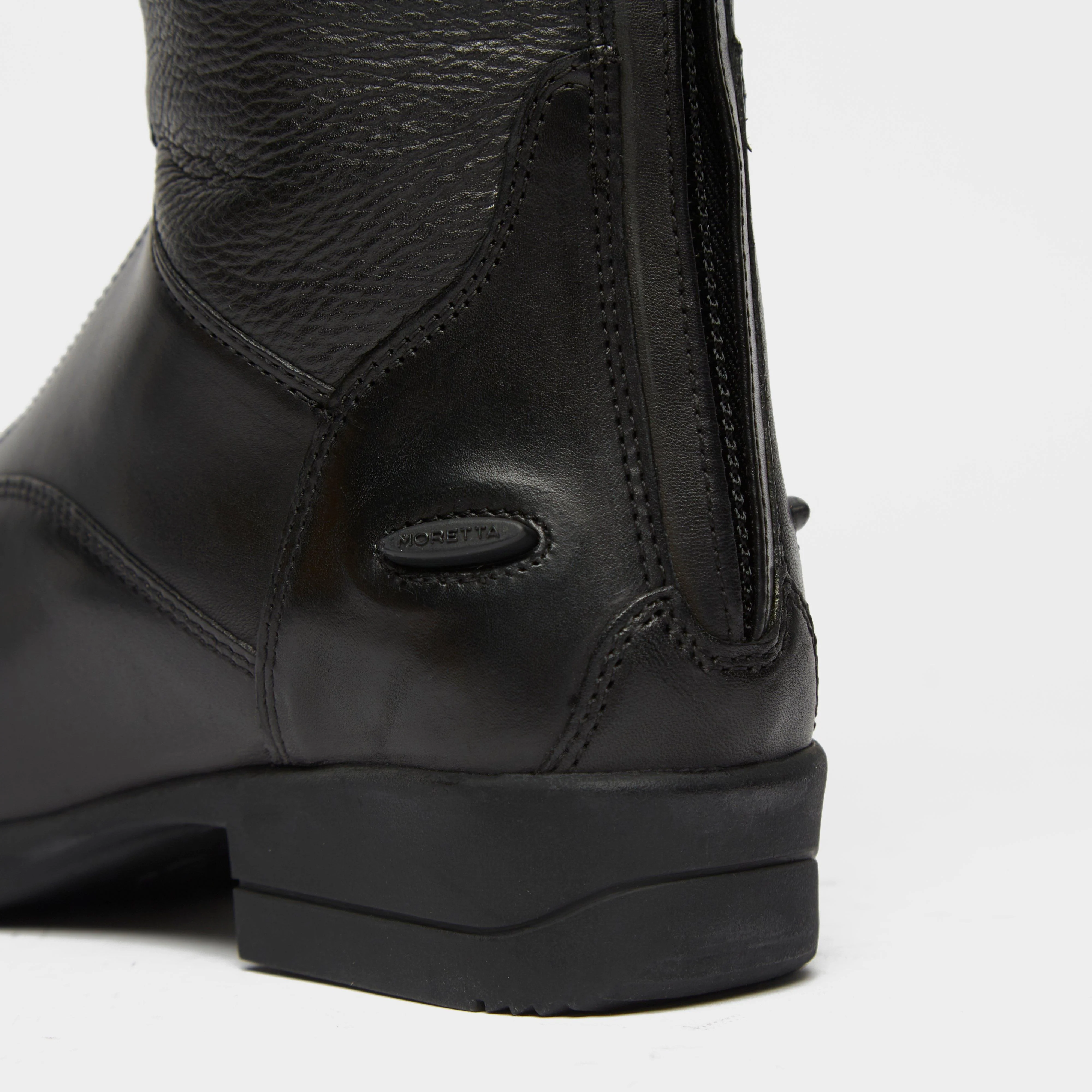 Womens Gianna Leather Field Riding Boots Black - Image 6