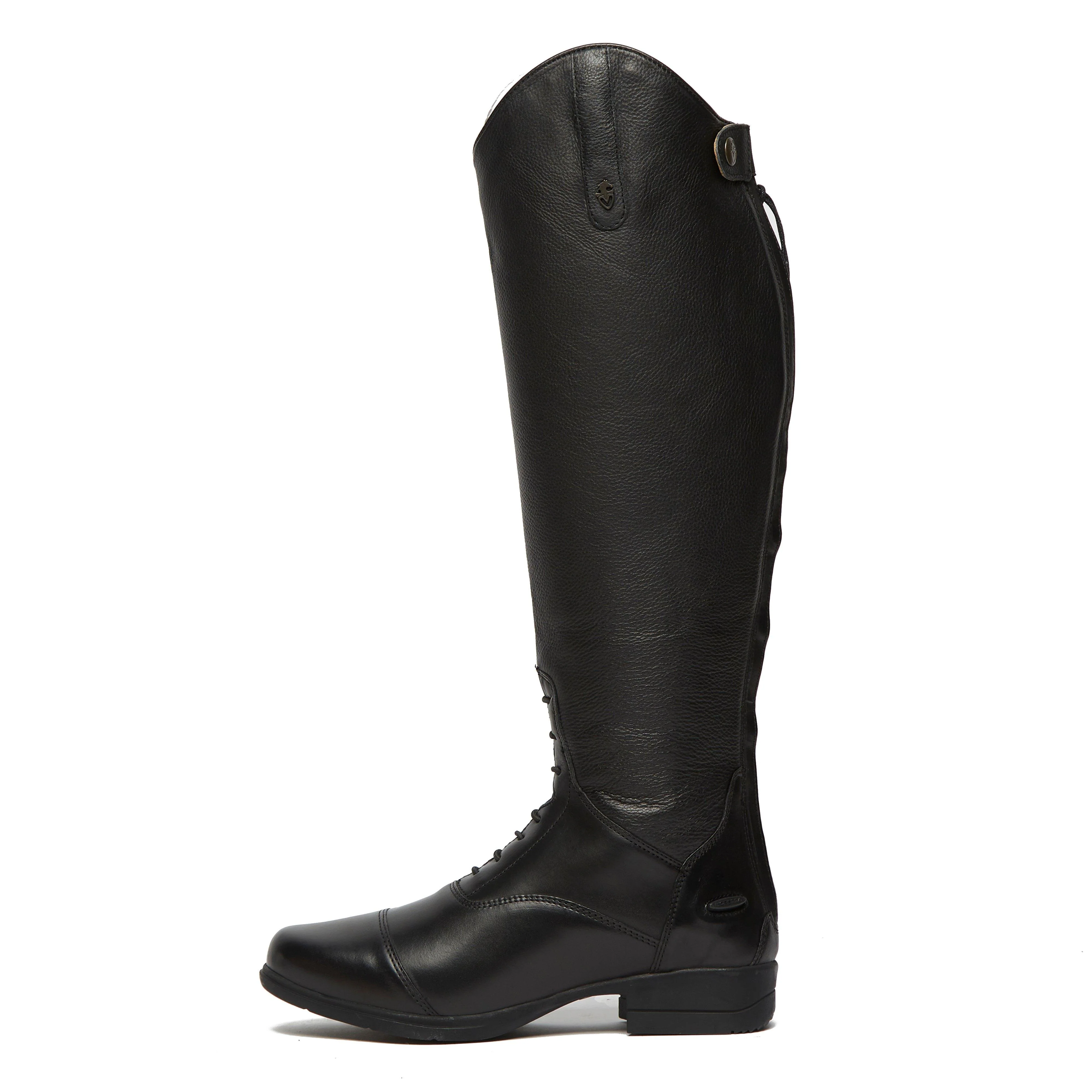 Womens Gianna Leather Field Riding Boots Black - Image 7