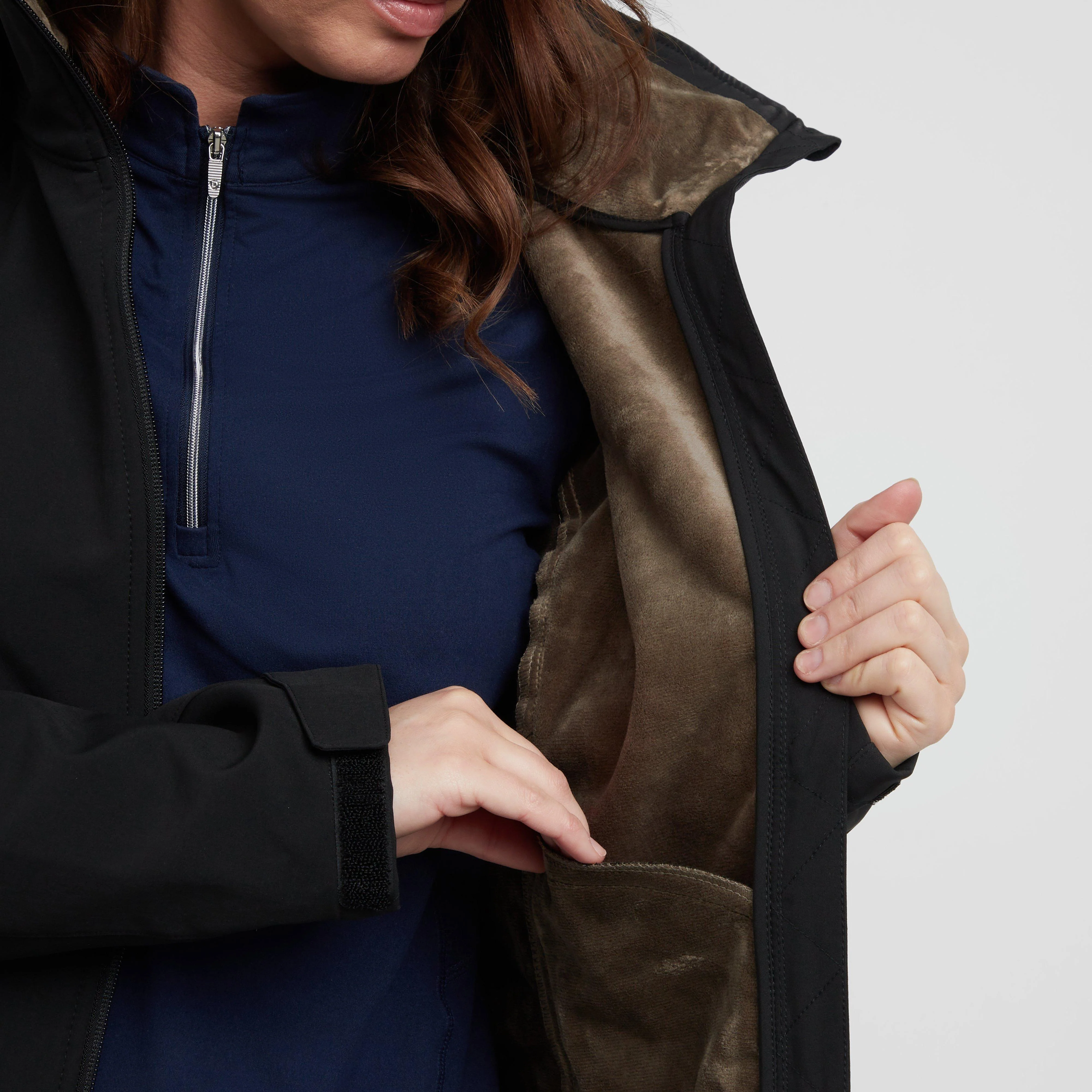 Womens Stella Softshell Parka Black - Image 13