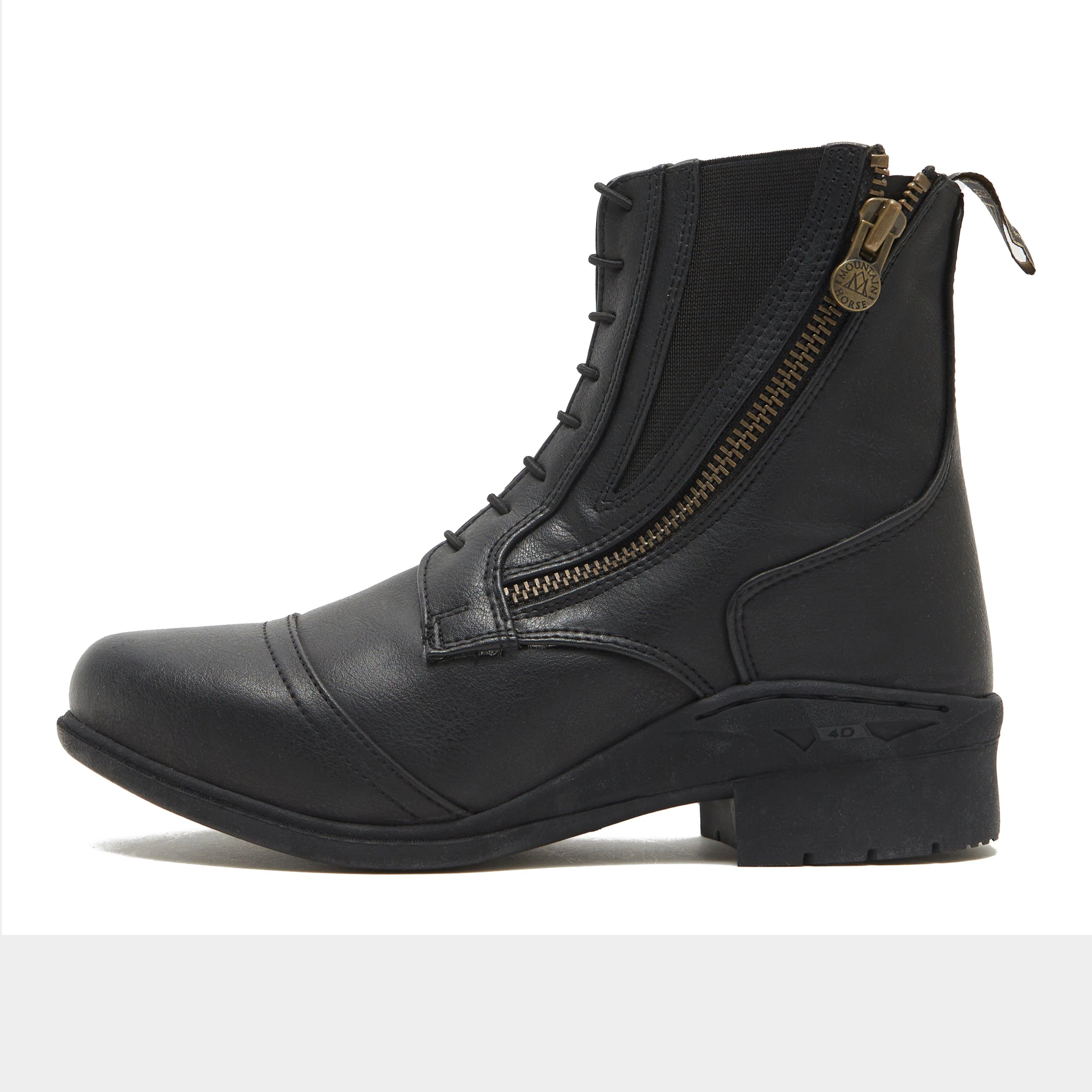 Womens Veganza Side Zip Paddock Boots Black - Image 7