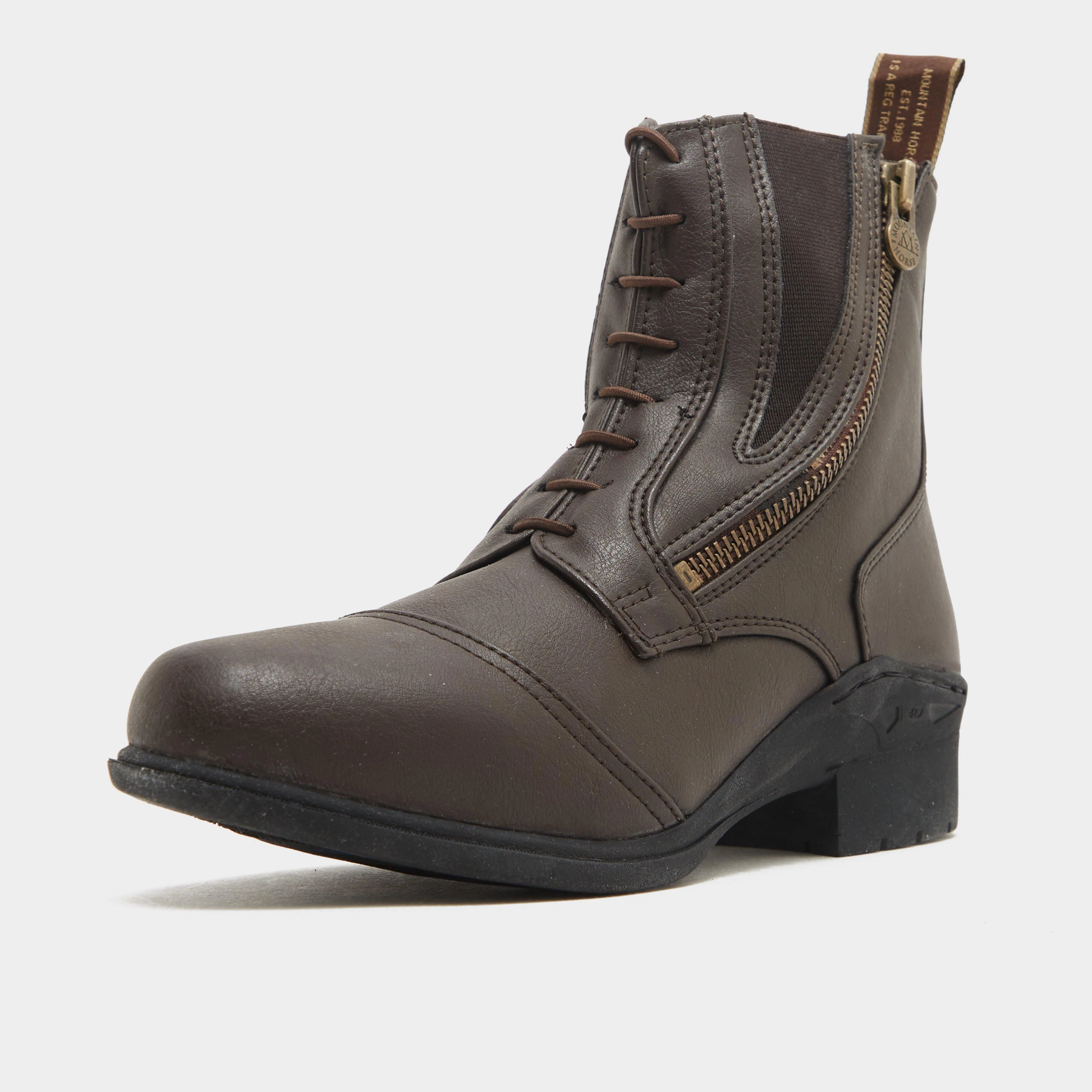 Womens Veganza Side Zip Paddock Boots Brown - Image 3