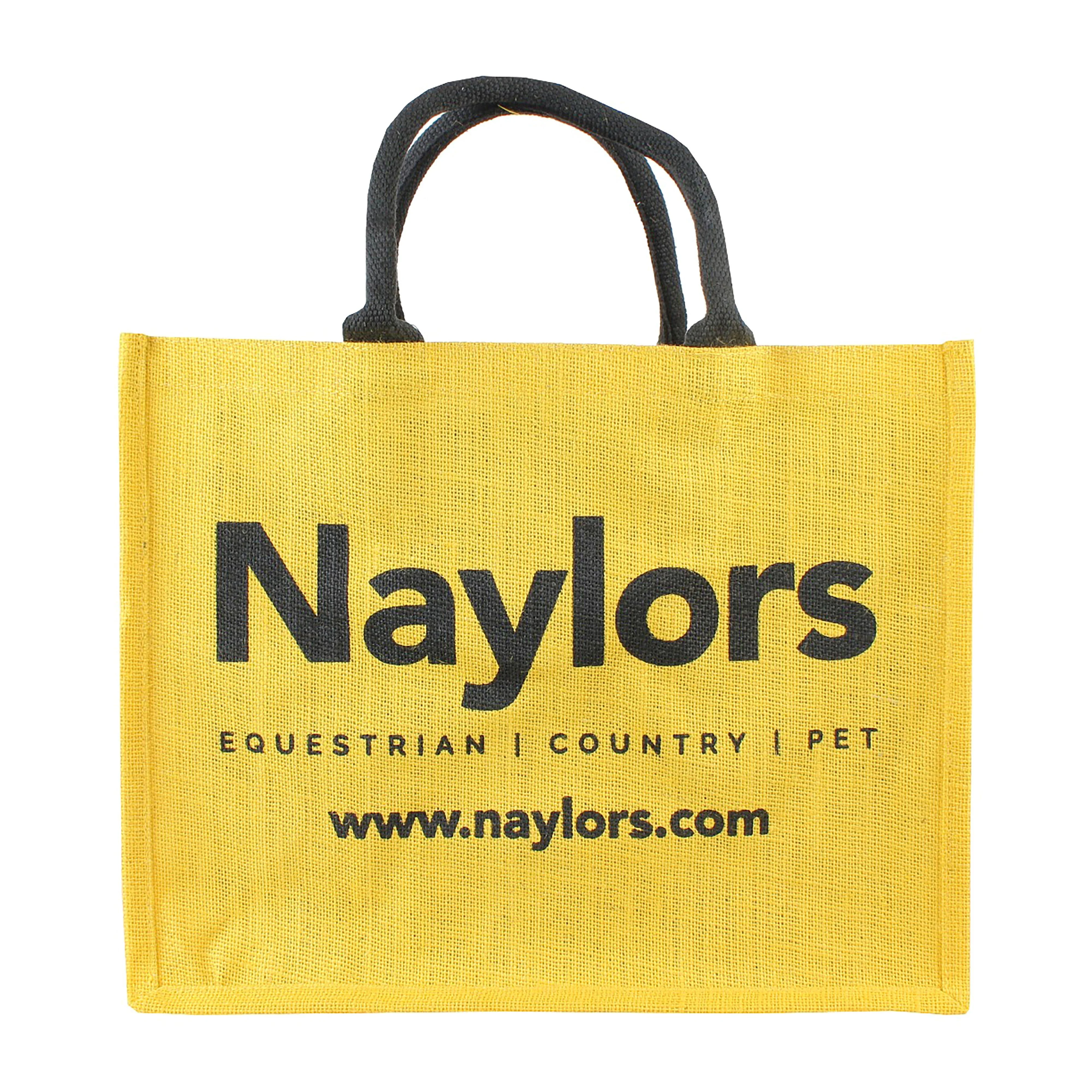 Hessian Jute Bag Yellow/Black - Image 3
