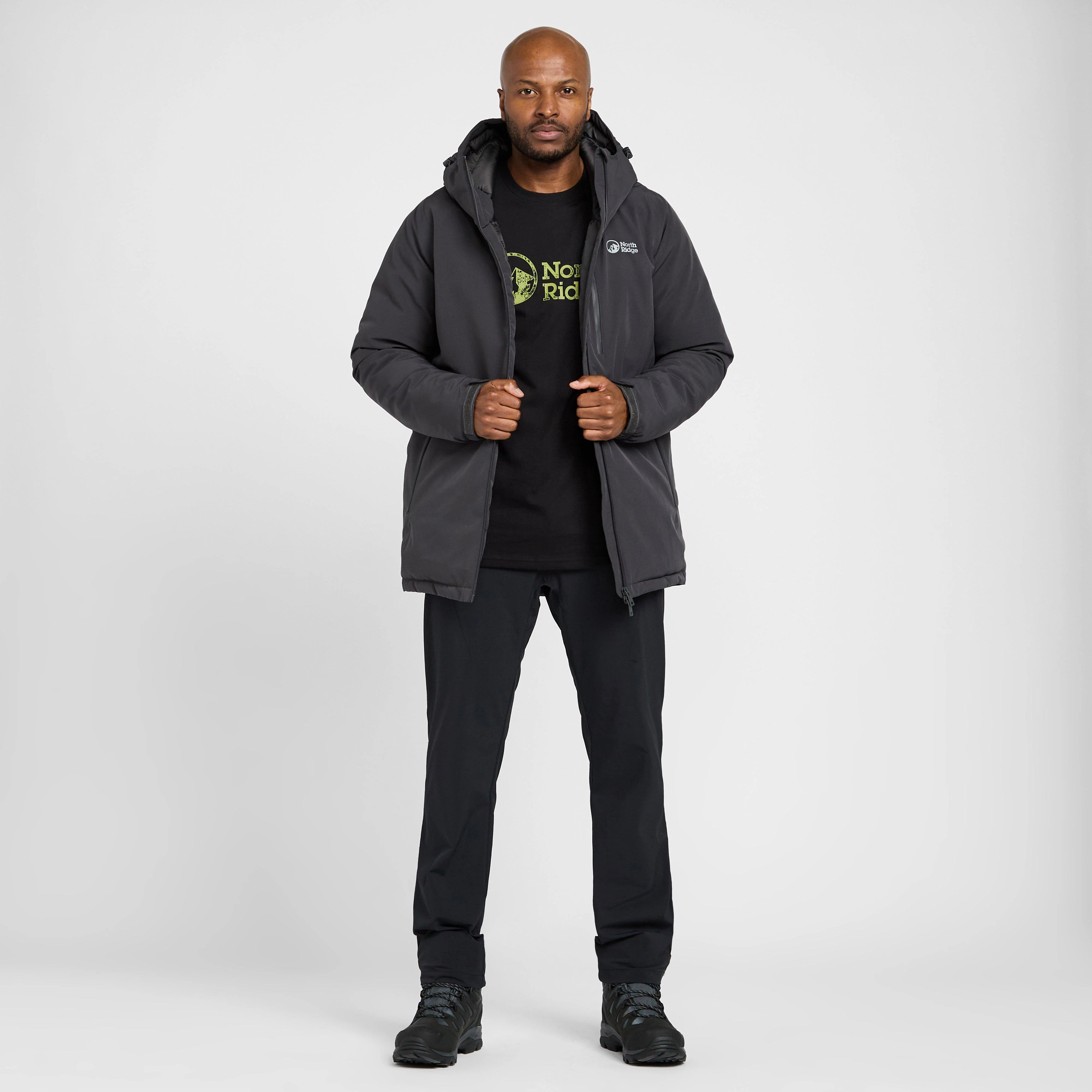 Mens Domain Waterproof Parka Grey - Image 3