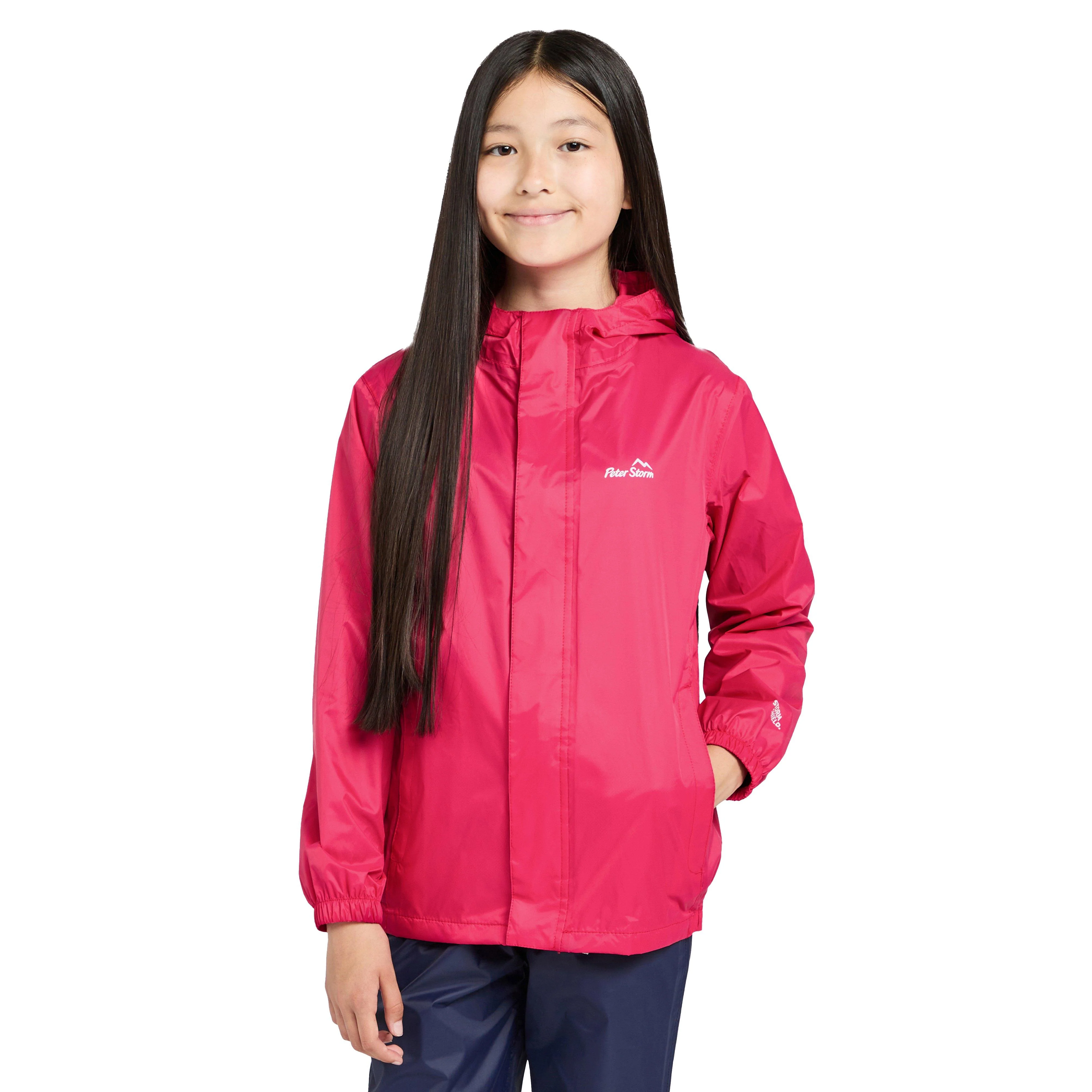 Kids Packable Waterproof Jacket Pink - Image 9