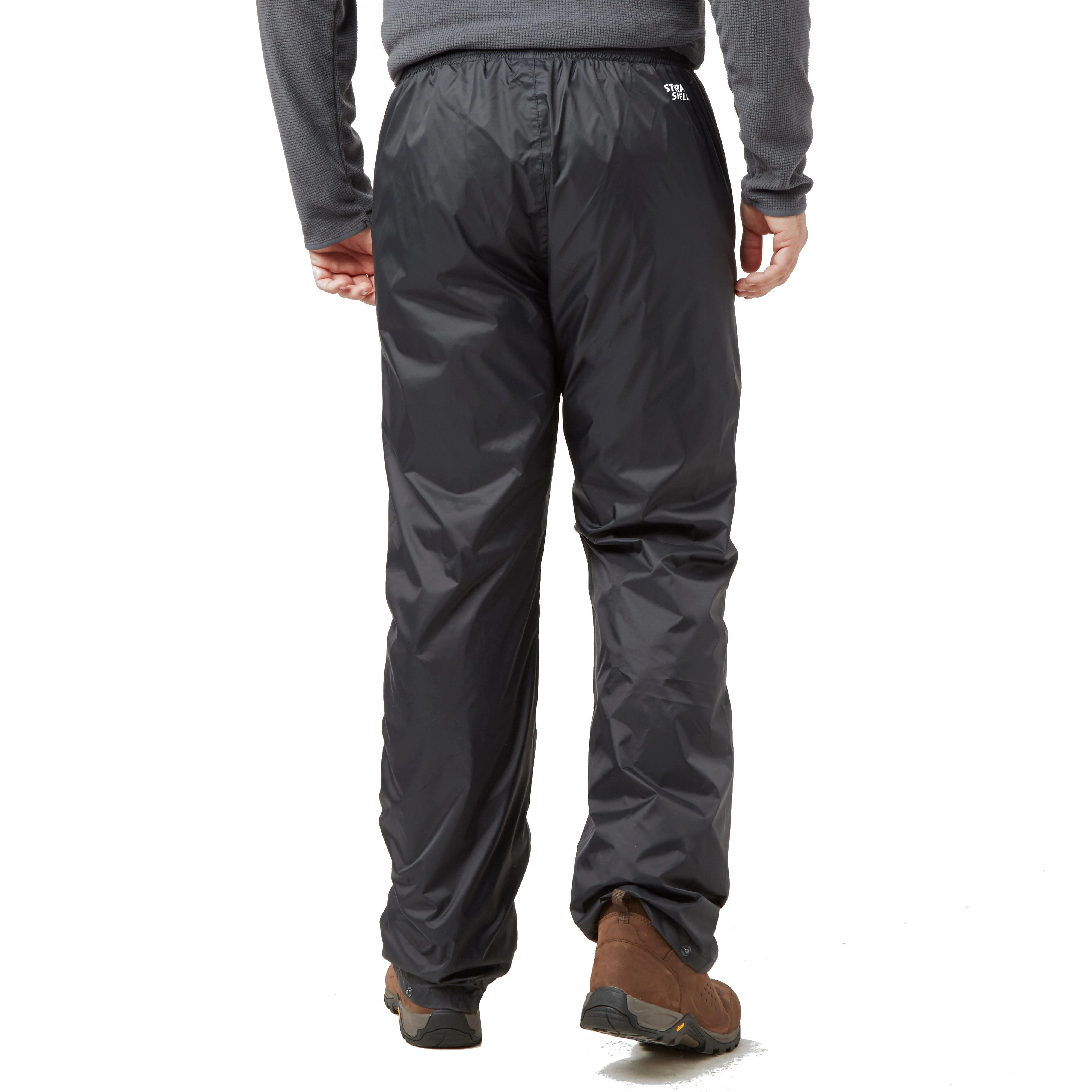 Mens Waterproof Packable Pants Black - Image 2