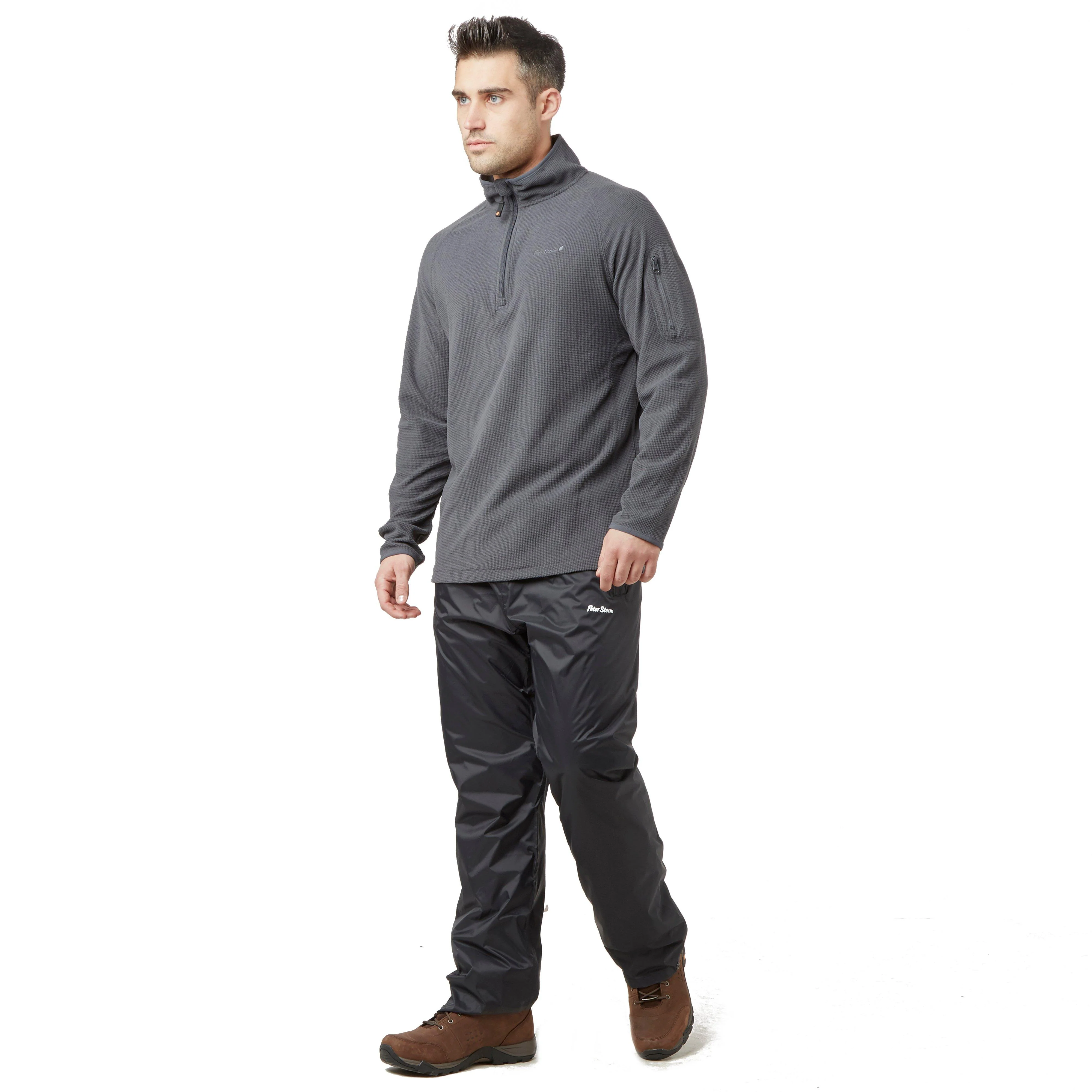 Mens Waterproof Packable Pants Black - Image 3