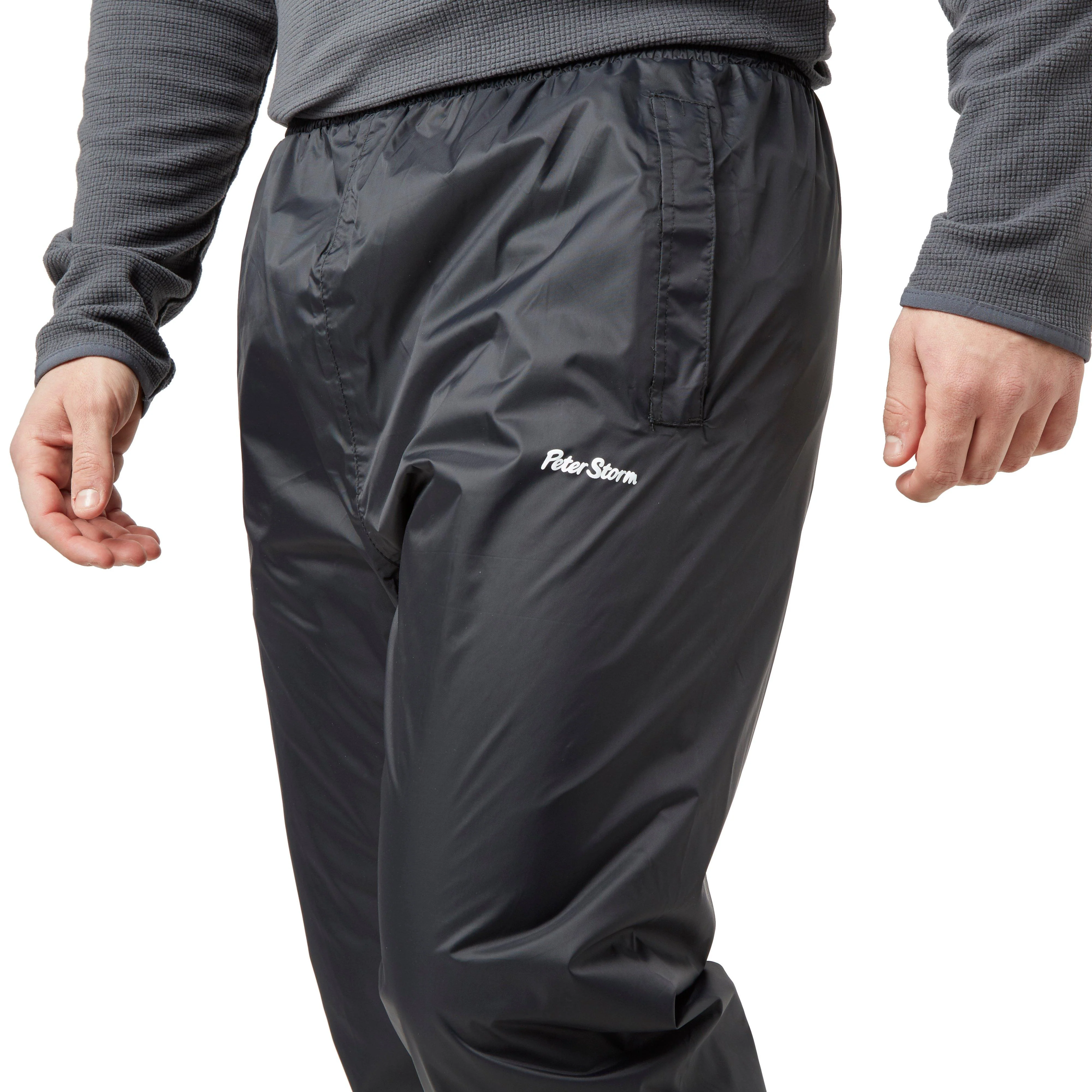 Mens Waterproof Packable Pants Black - Image 4