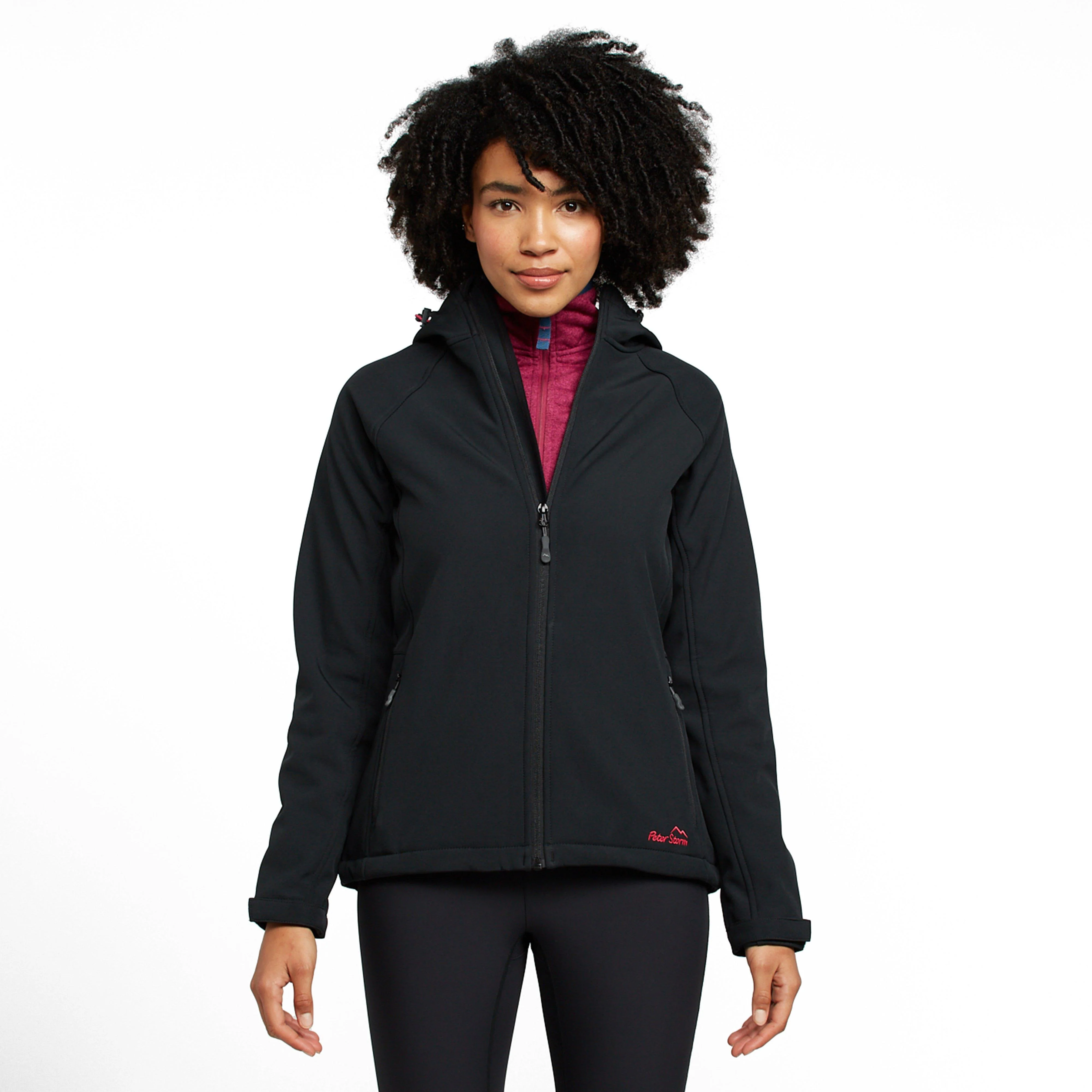 Womens Hooded Softshell Jacket II Black - Image 12