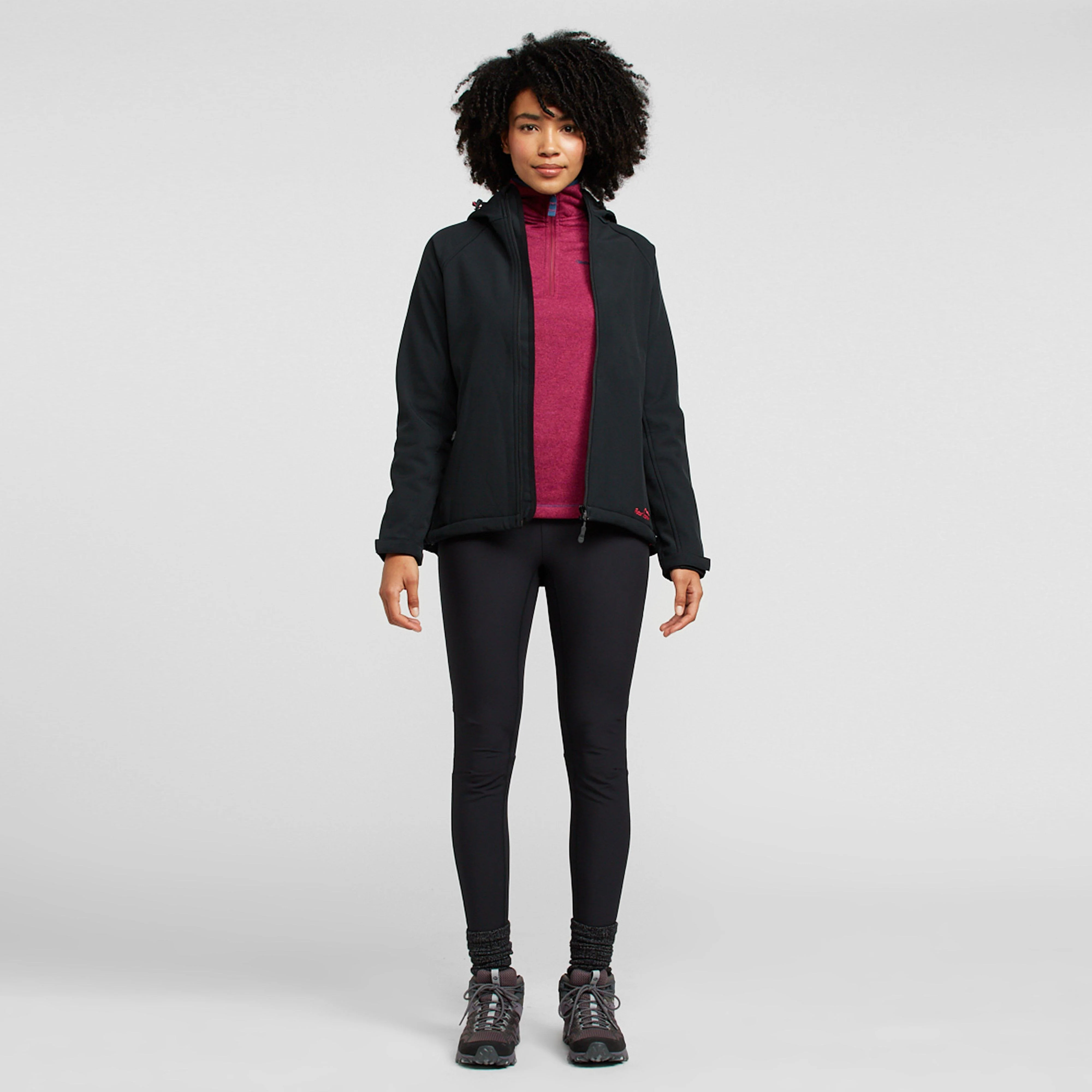 Womens Hooded Softshell Jacket II Black - Image 3