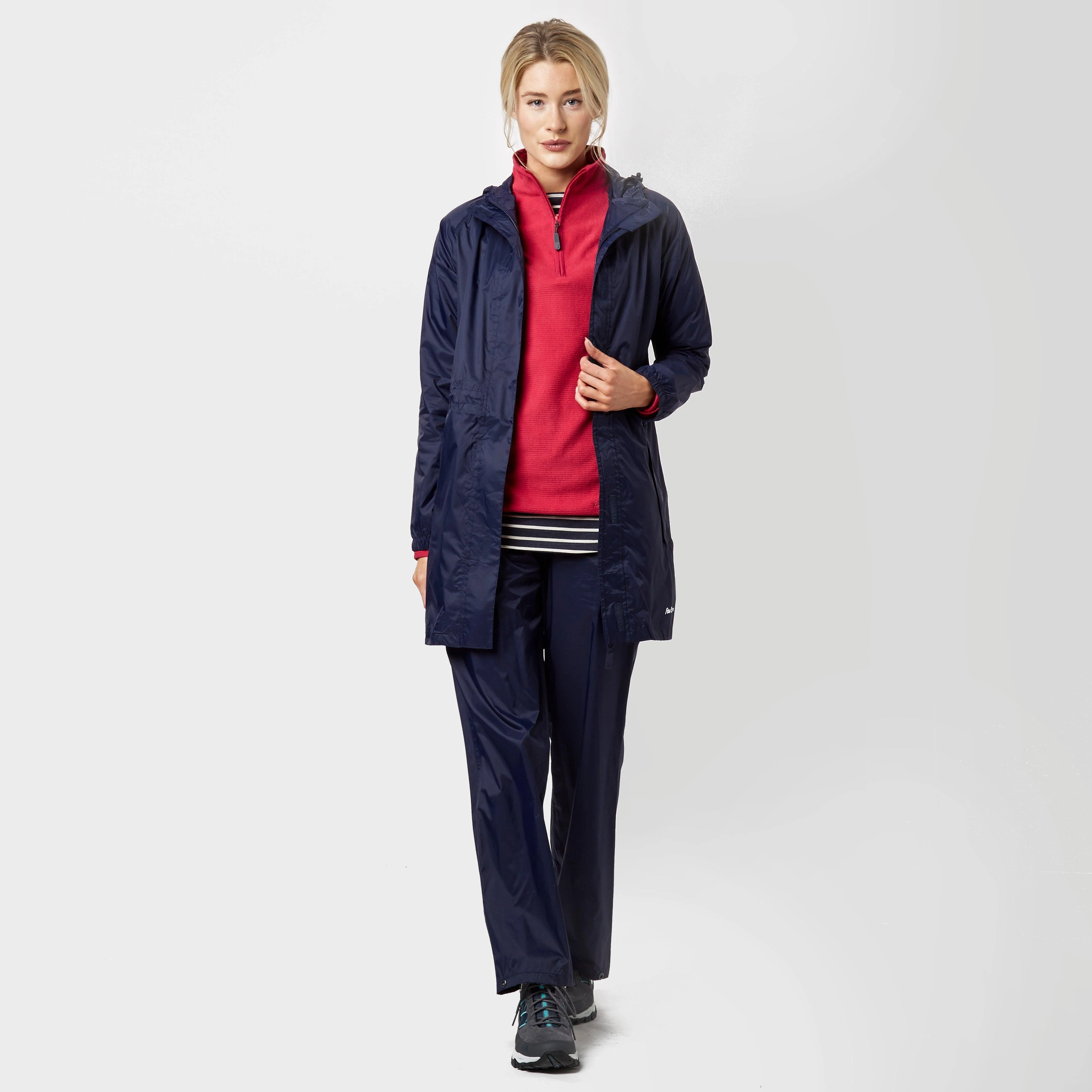 Womens Packable Waterproof Pants Navy - Image 3