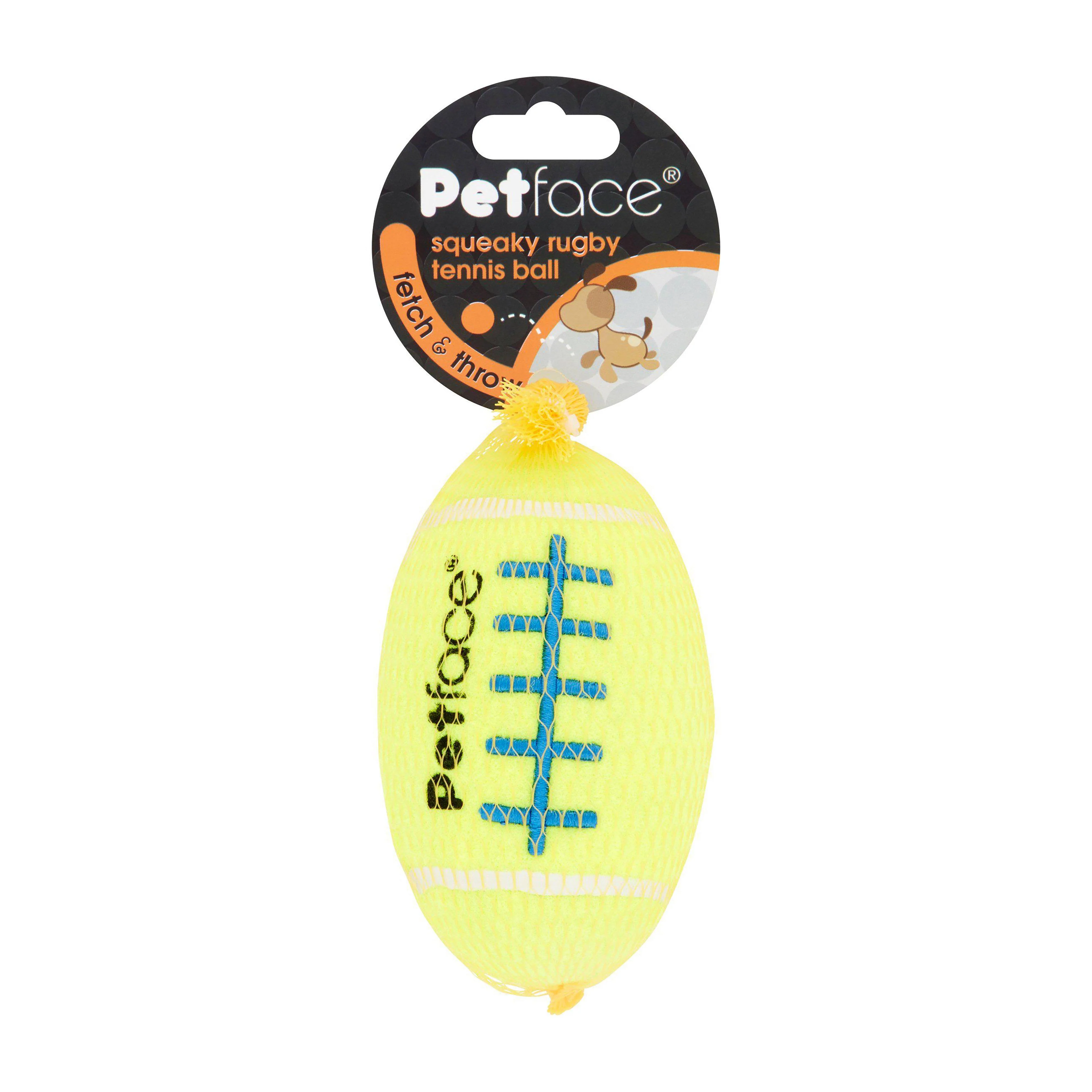 Squeaky Rugby Tennis Ball Yellow - Image 2