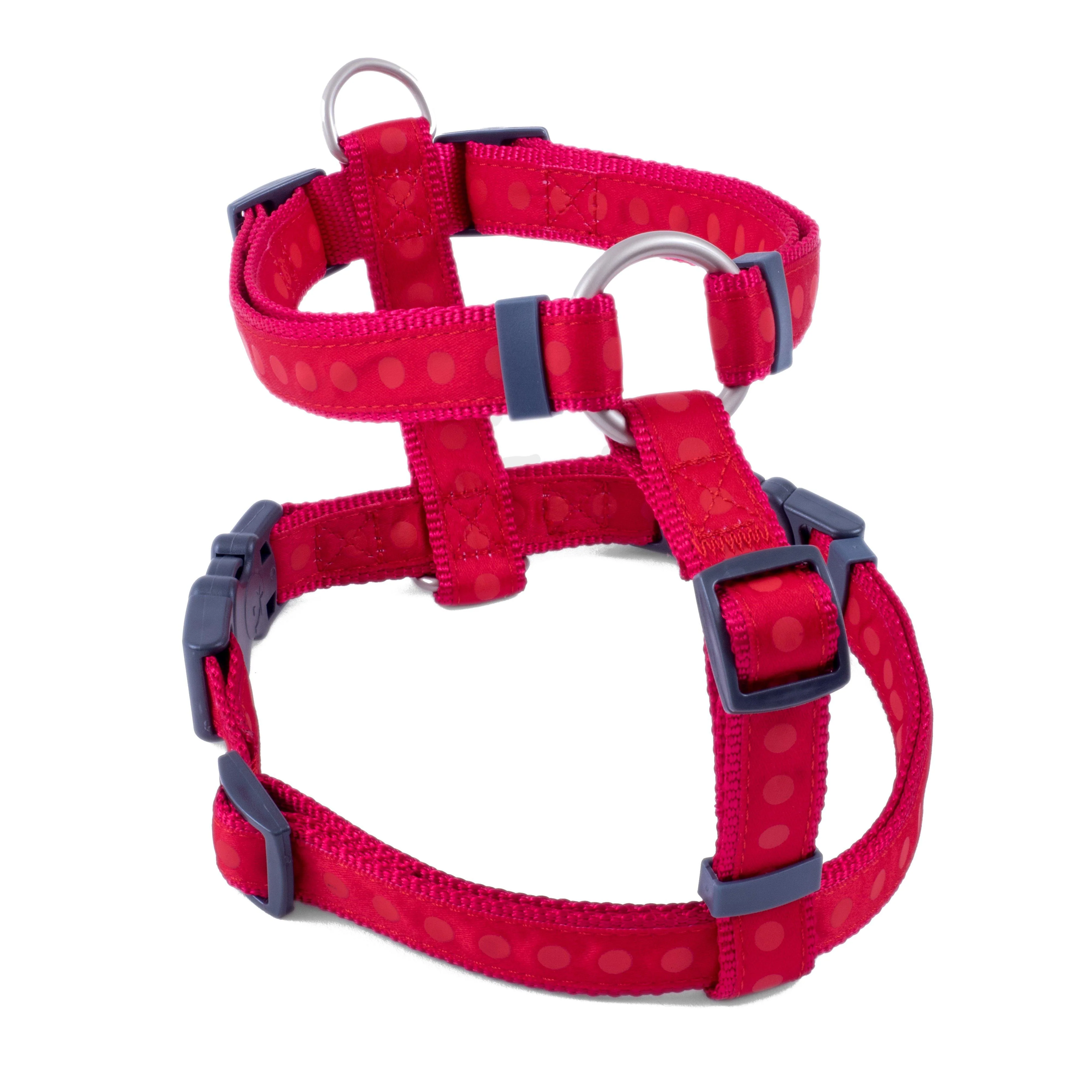 Tonal Dots Dog Harness Red L - Image 5
