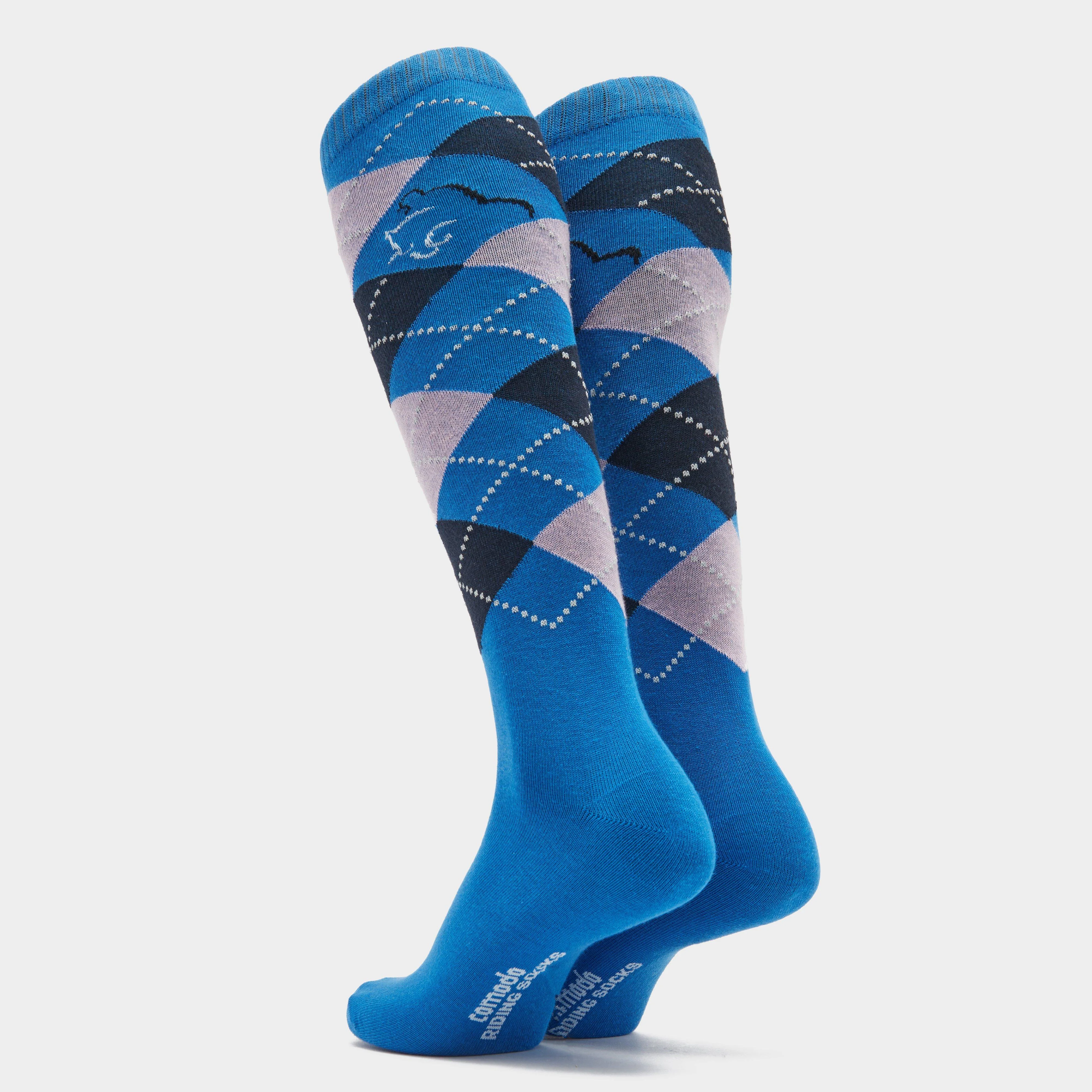 Kids Argyle Cotton Socks Blue - Image 2