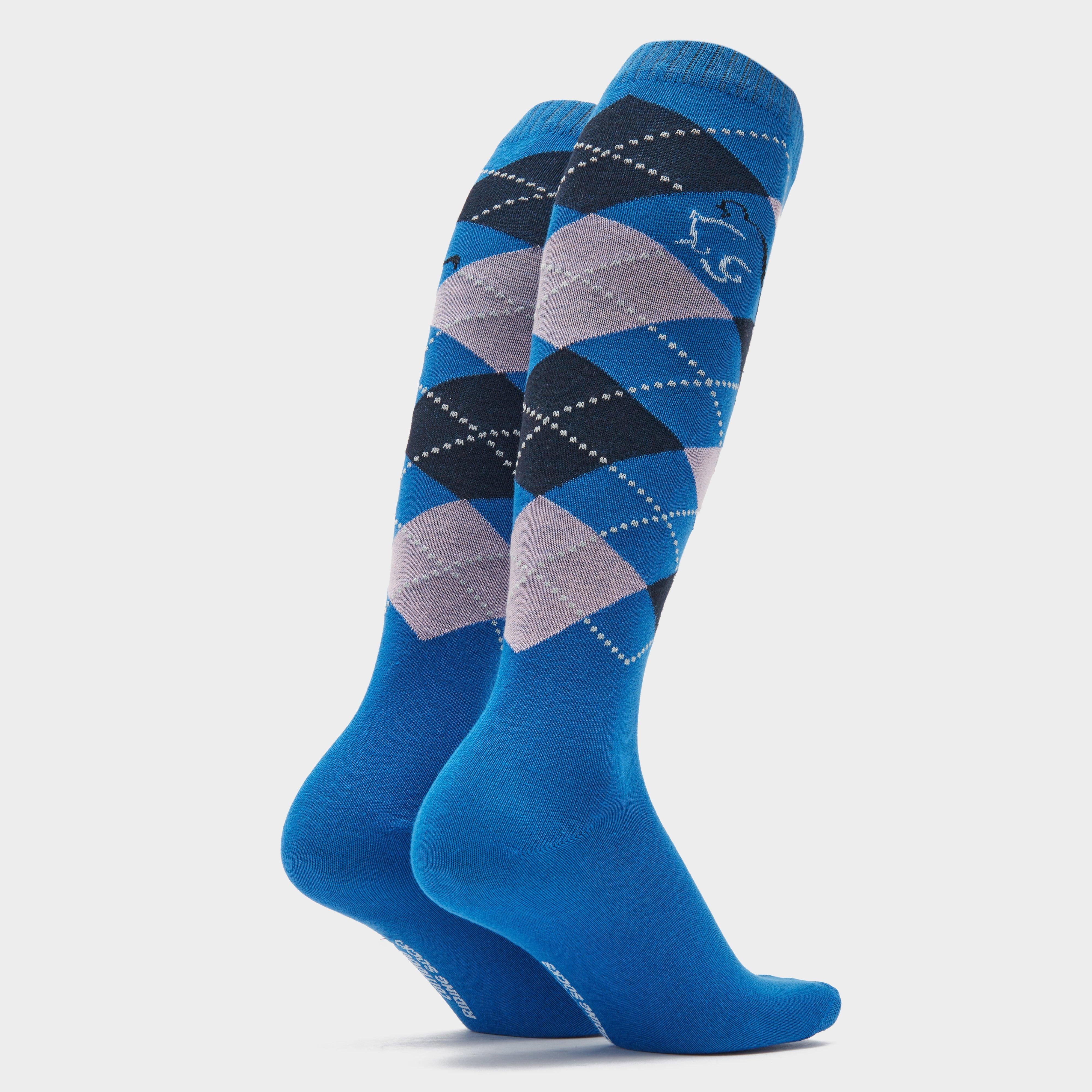 Kids Argyle Cotton Socks Blue - Image 3