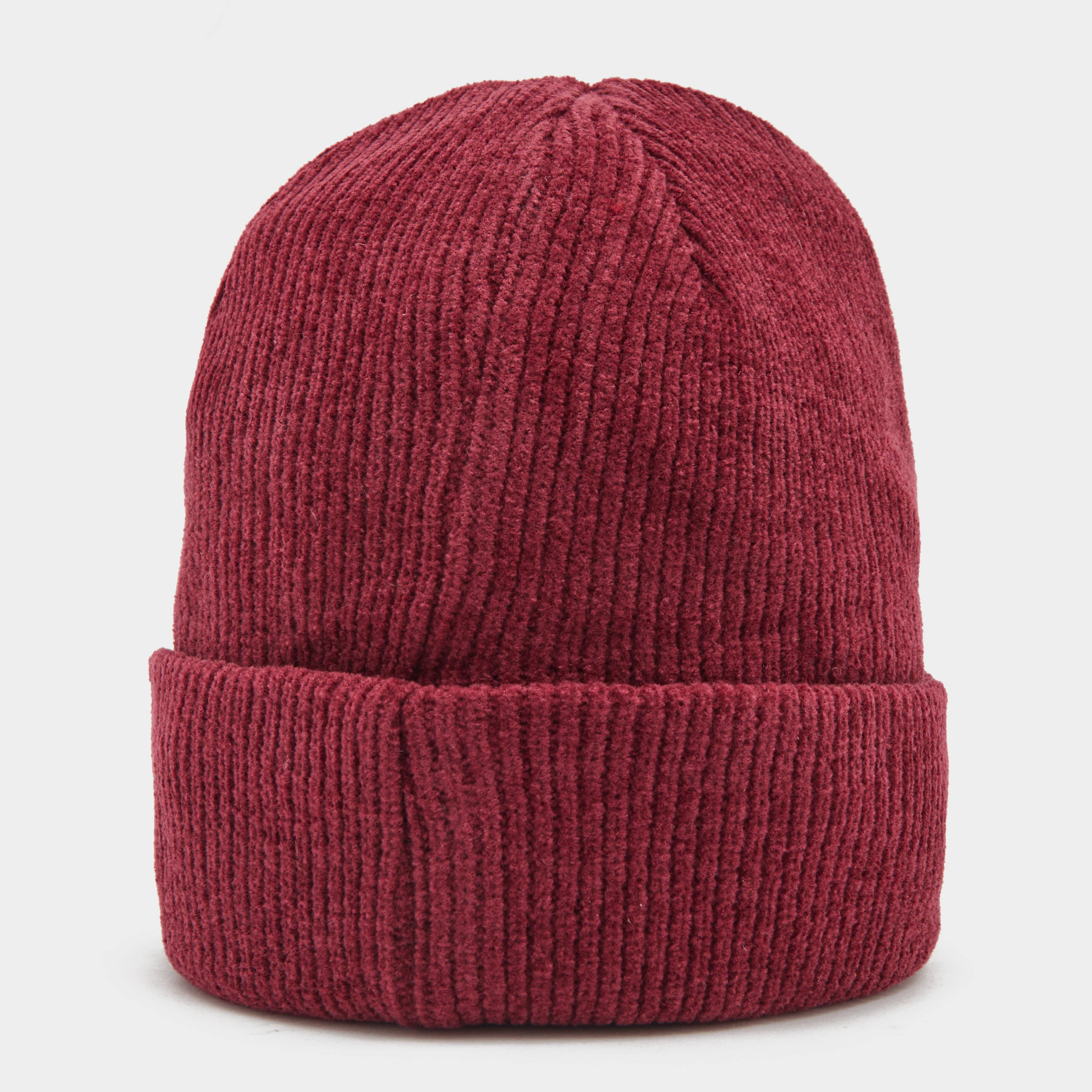 Womens Chenille Thermal Hat Burgundy - Image 3