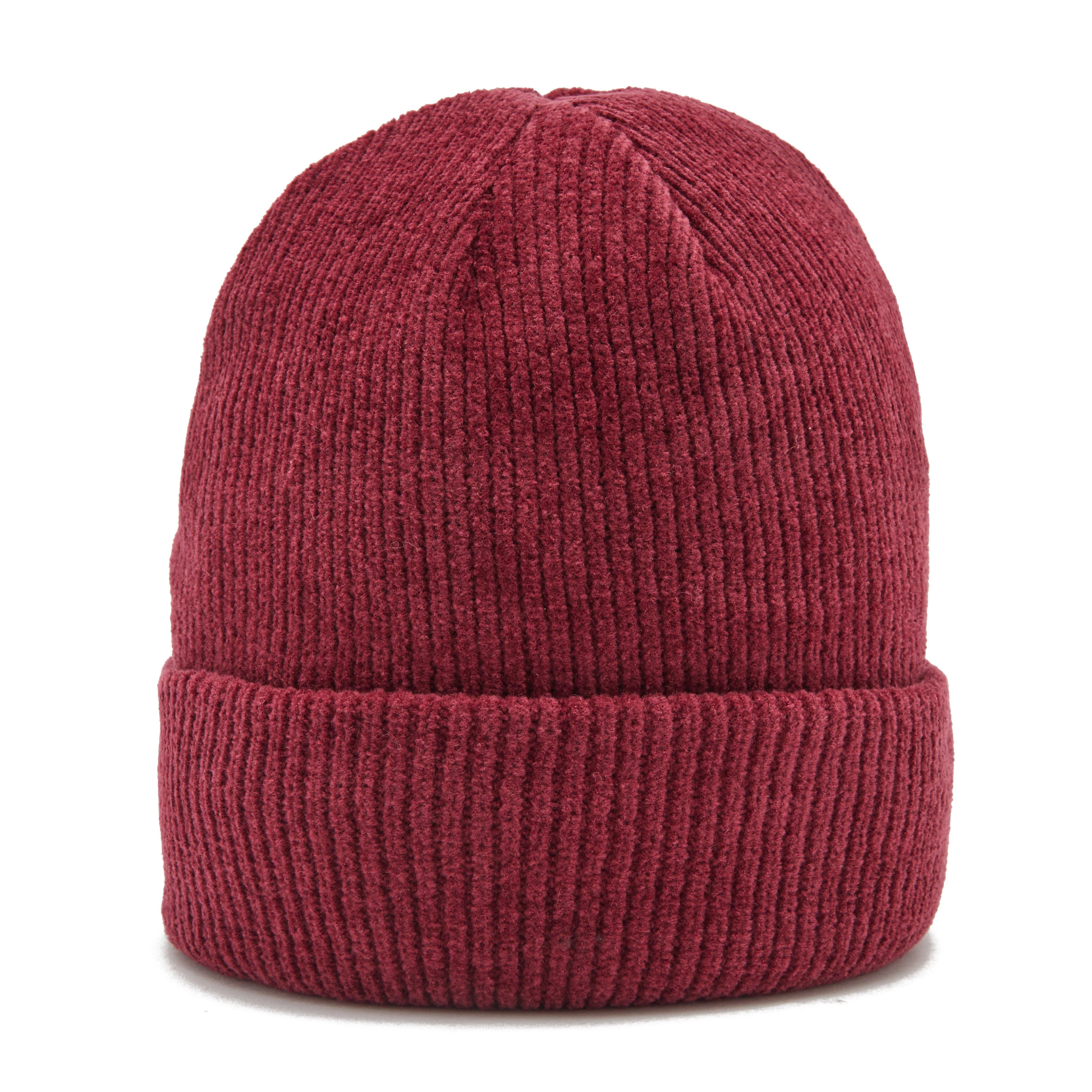 Womens Chenille Thermal Hat Burgundy - Image 5