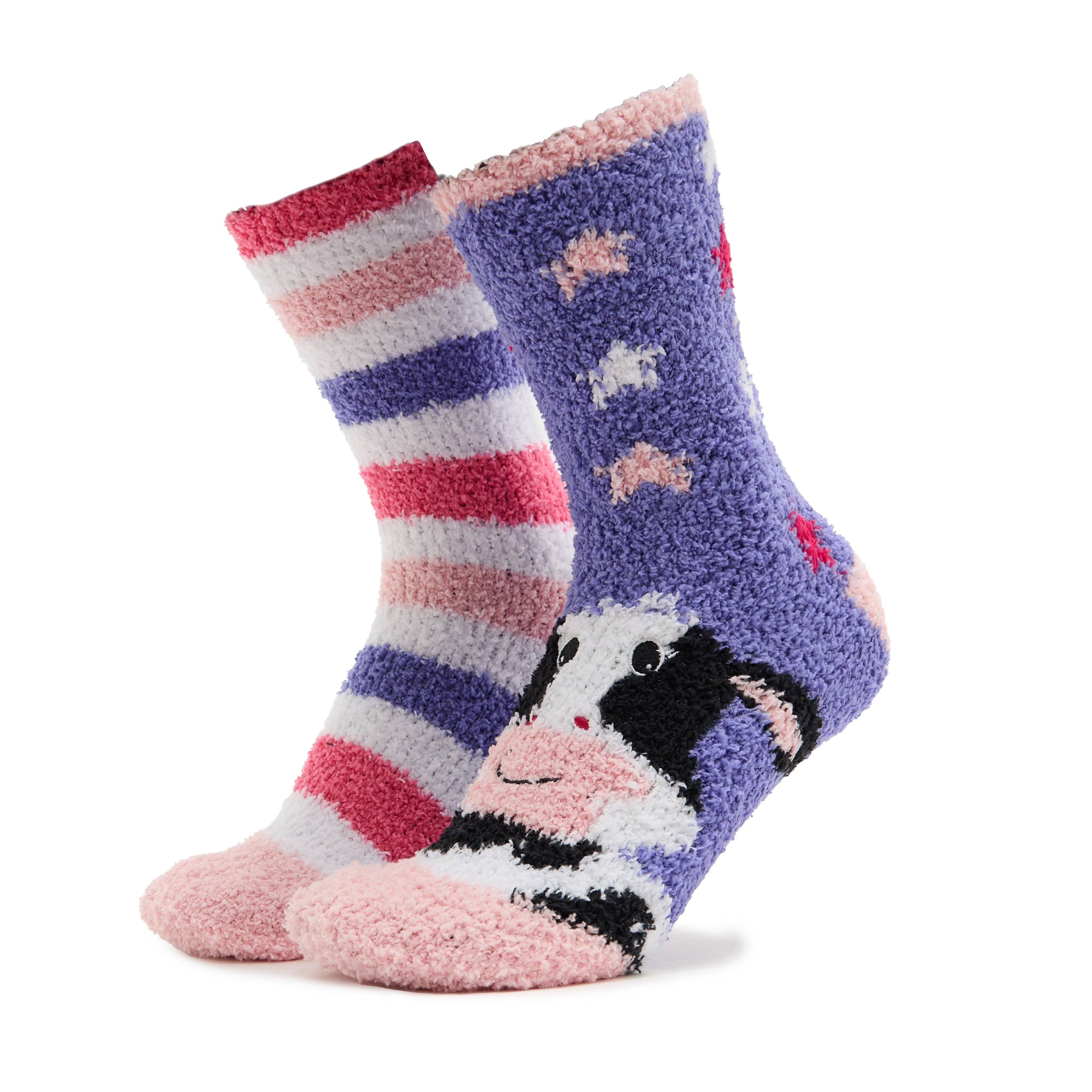 Womens Lounge Socks 2 Pack Cow - Image 5