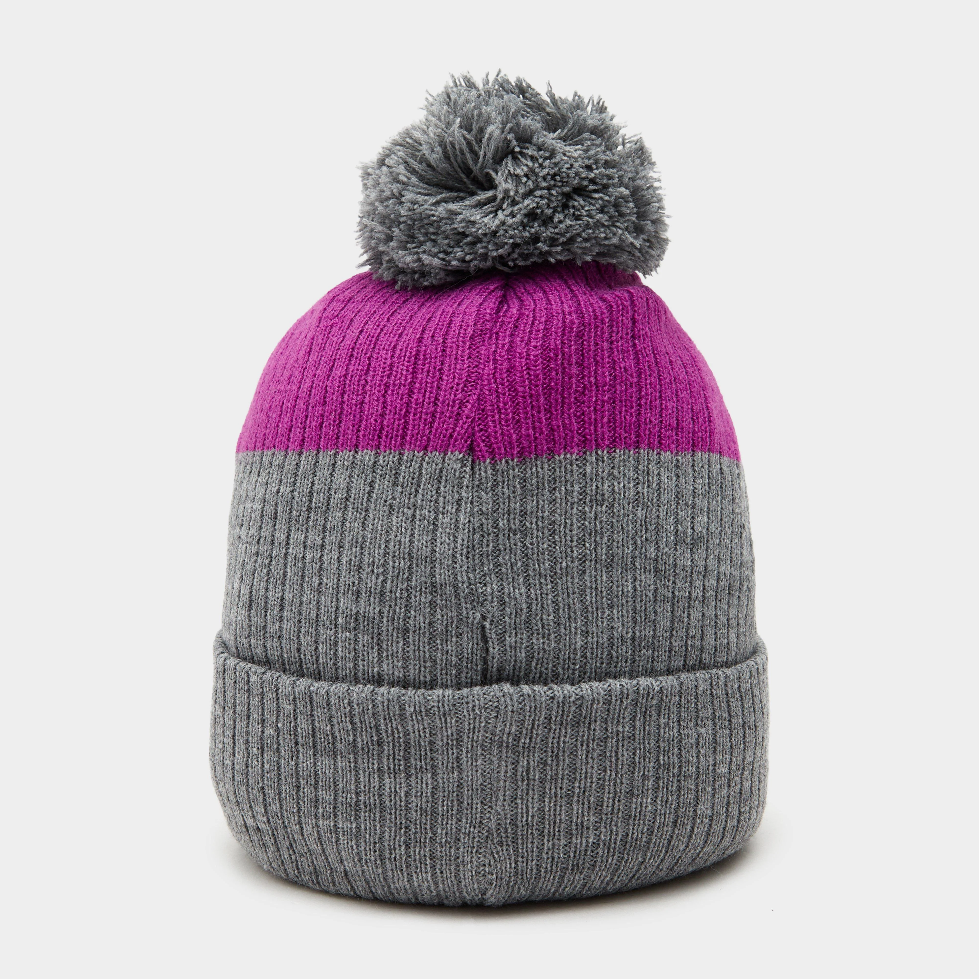 Womens Waterproof LED Pom Hat Grey/Purple - Image 2