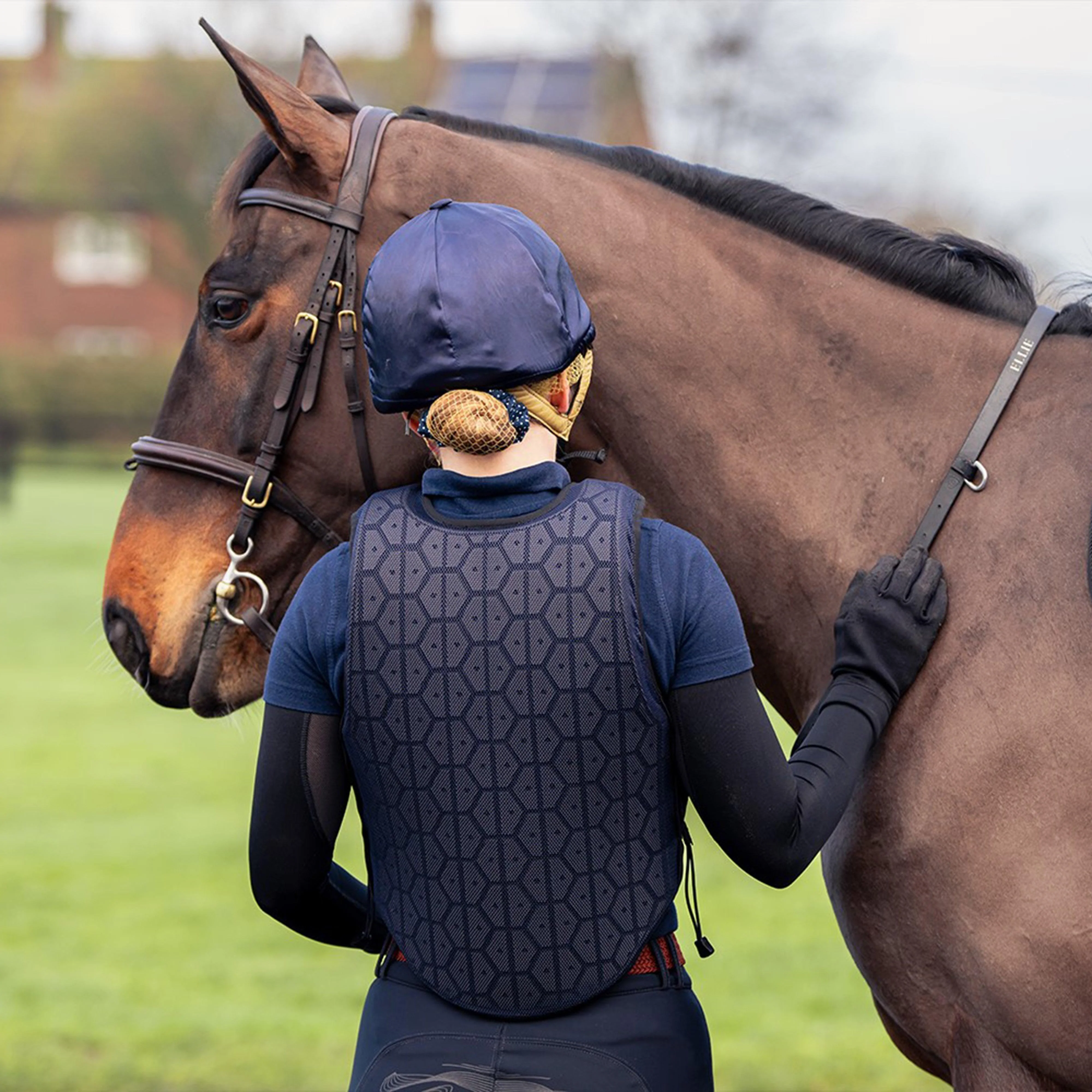 Junior HX3 Young Rider Body Protector Small Navy - Image 5